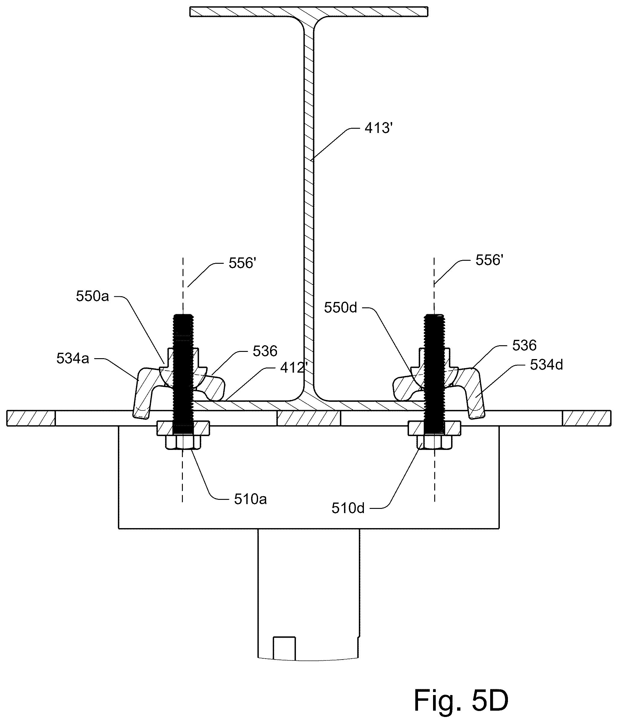 Patent US12448980 Figure 8 – Apparatus for securing a rotating fan with adjustable fasteners and method