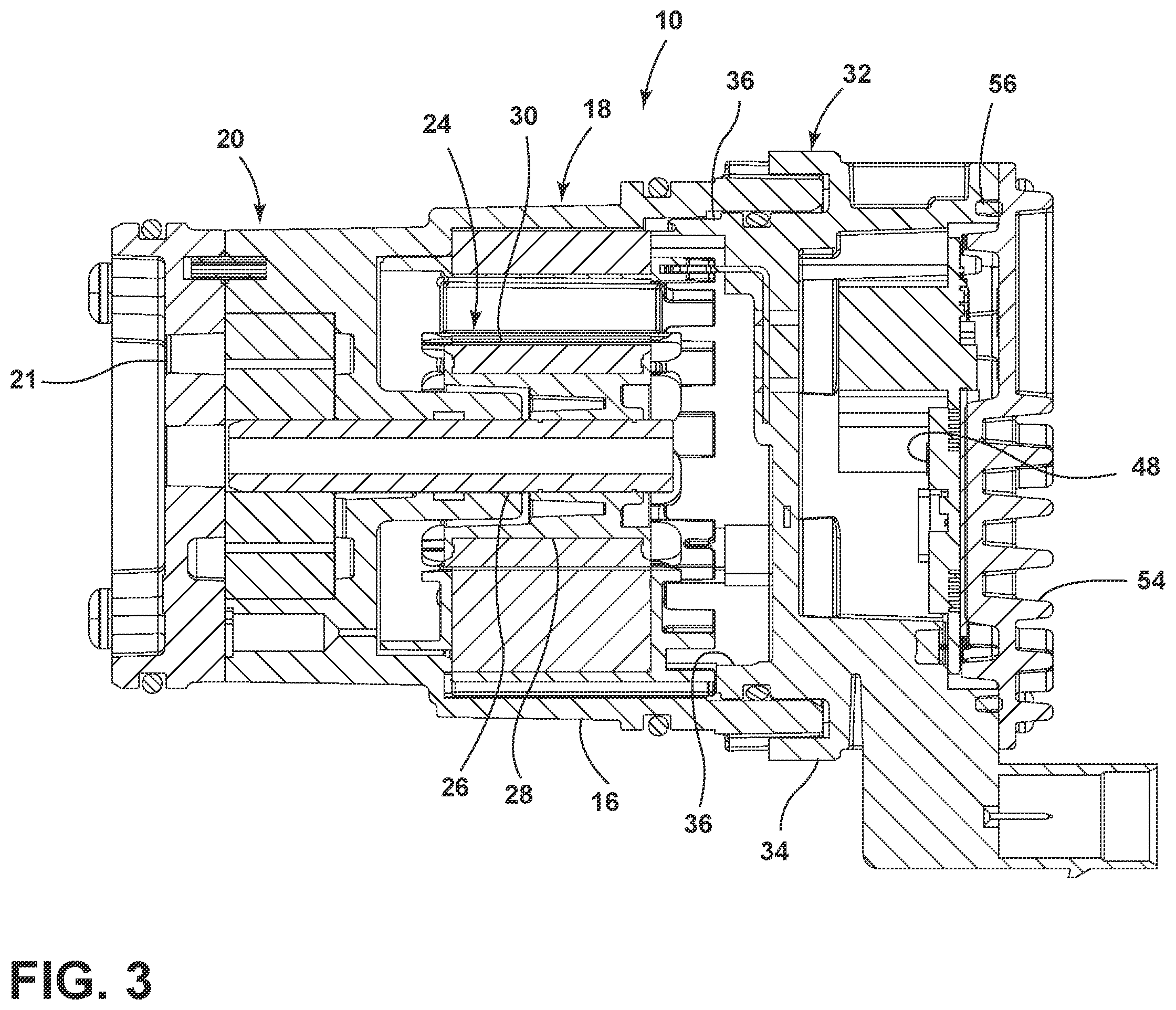 Patent US12448981 Figure 3 – Electronically commutated fluid pump including an integrated controller assembly having a sealing arrangement