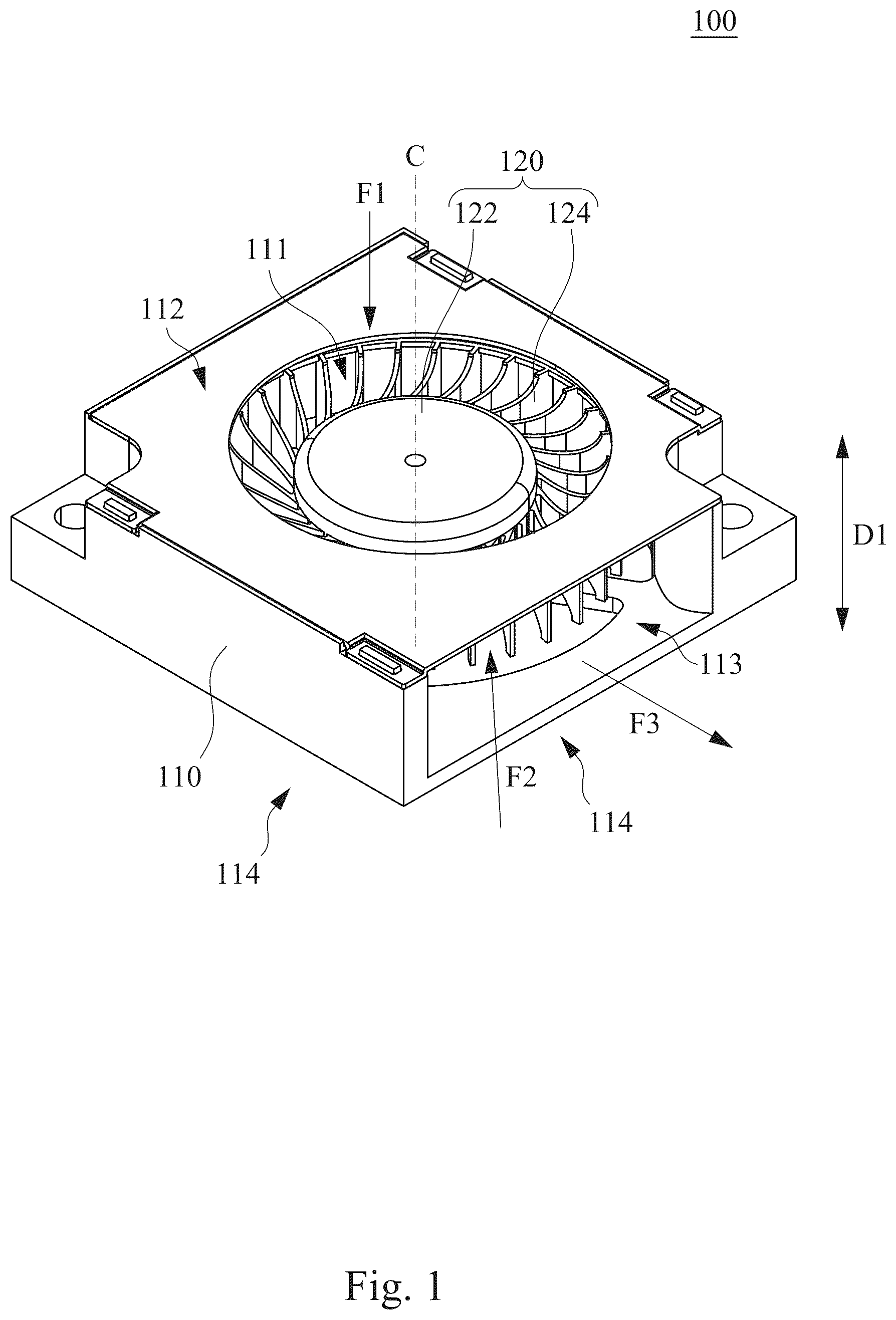Patent US12448984 — Centrifugal fan — Figure 1
