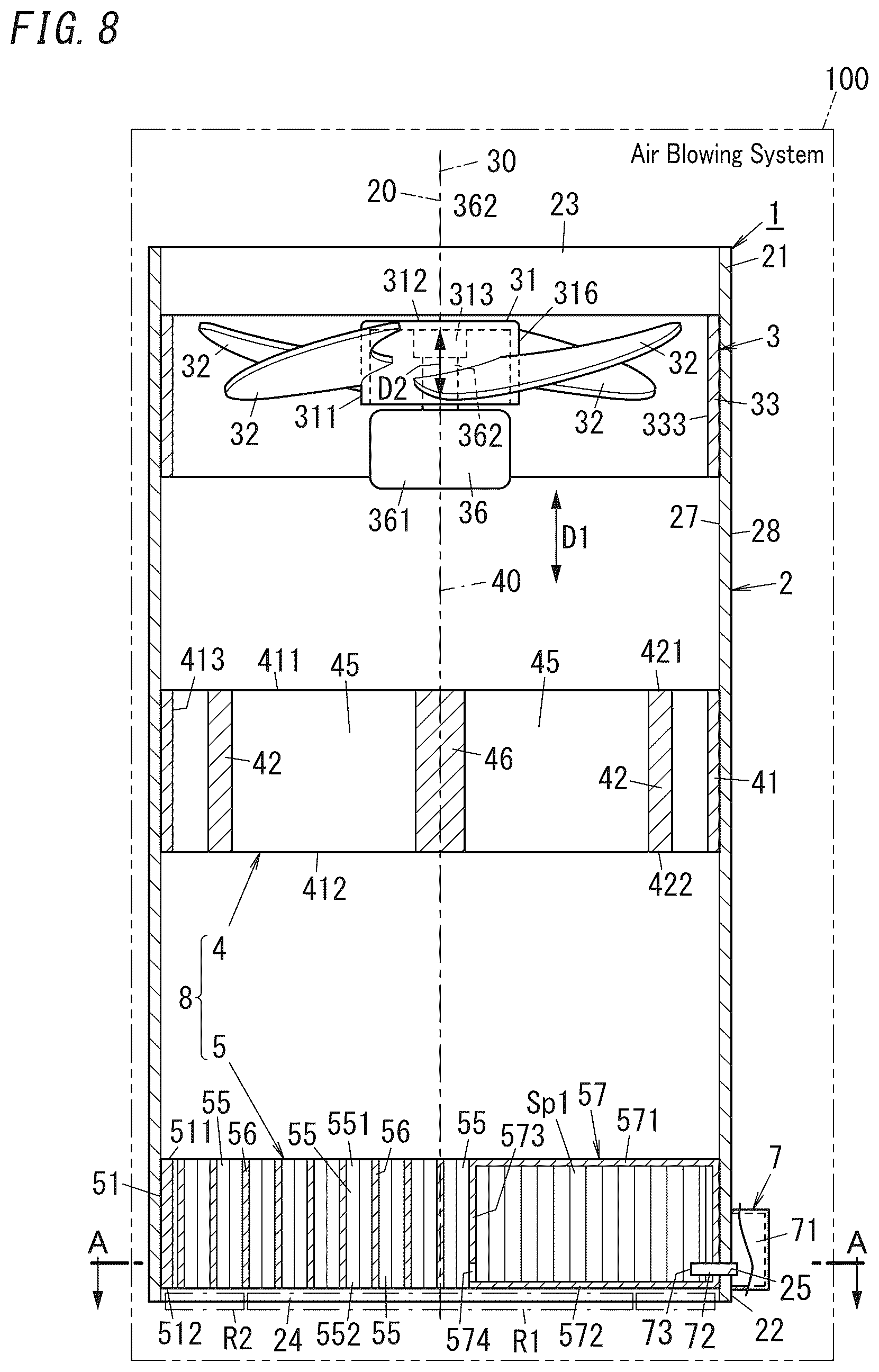 Patent US12448985 Figure 8 – Air blower