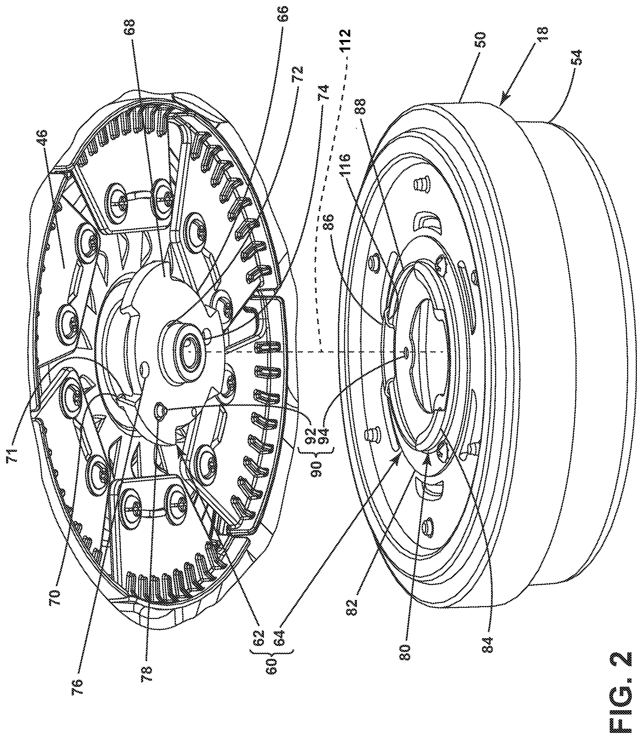 Patent US12448986 Figure 2 – Ceiling fan with quick connection