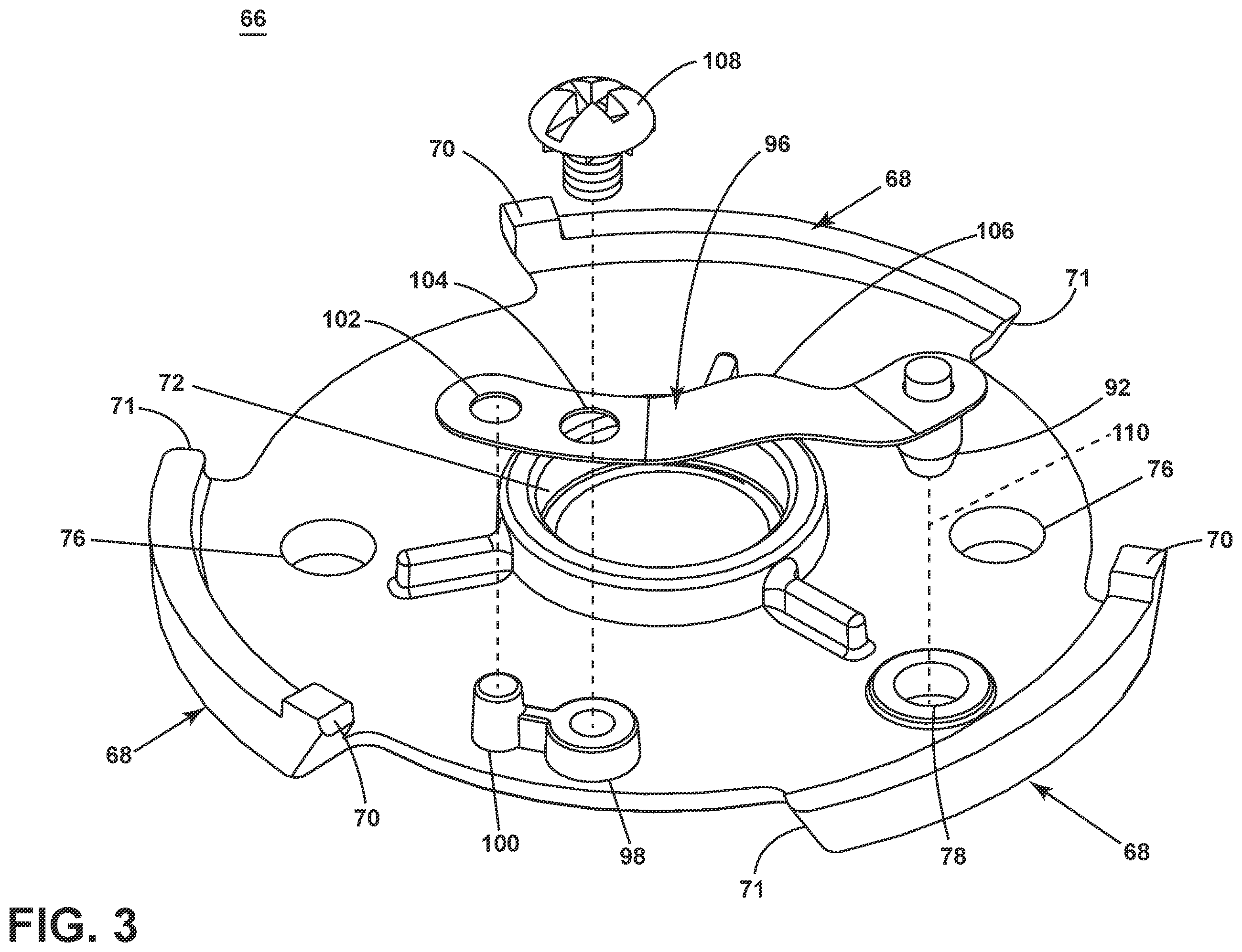 Patent US12448986 Figure 3 – Ceiling fan with quick connection