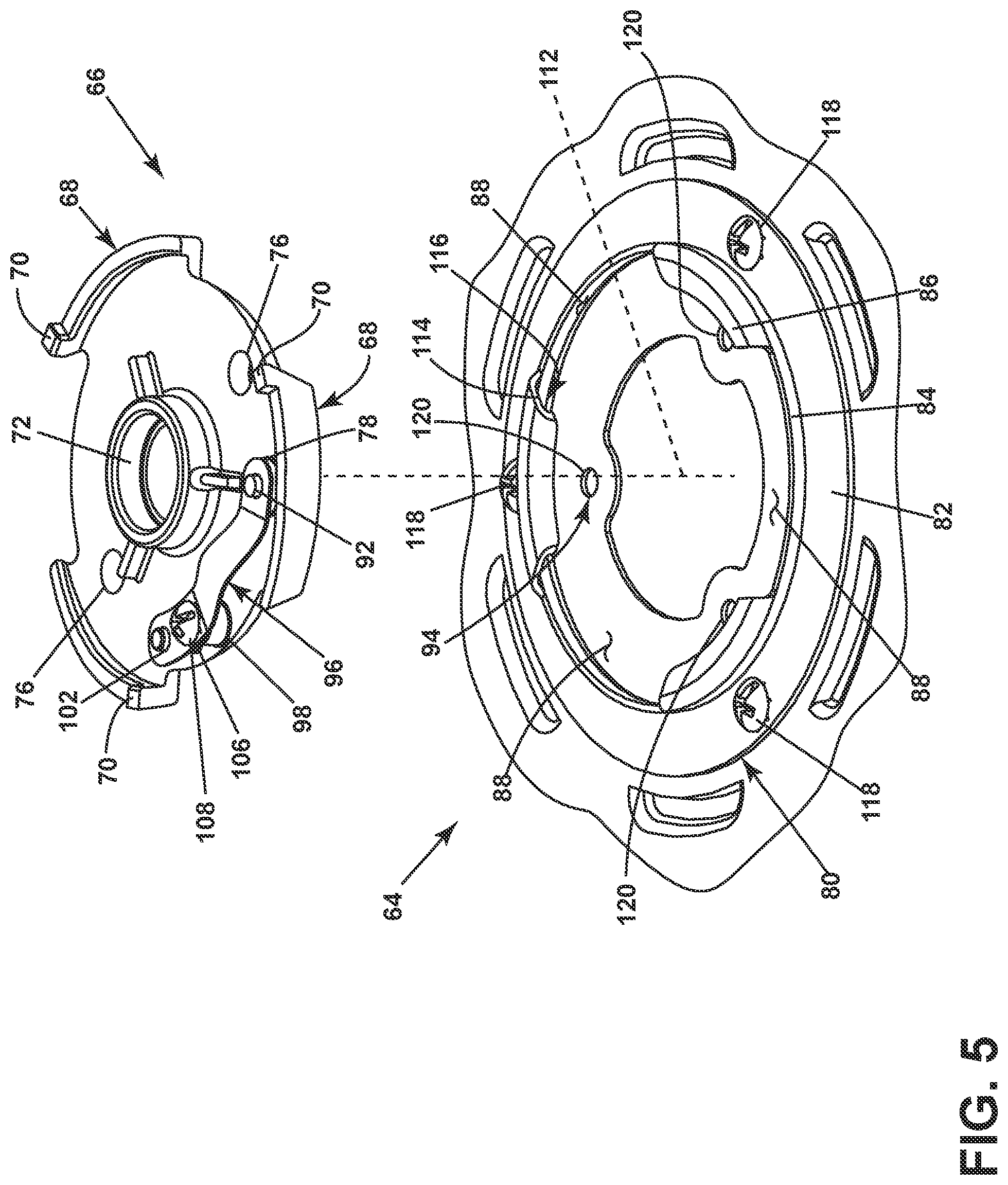 Patent US12448986 Figure 5 – Ceiling fan with quick connection