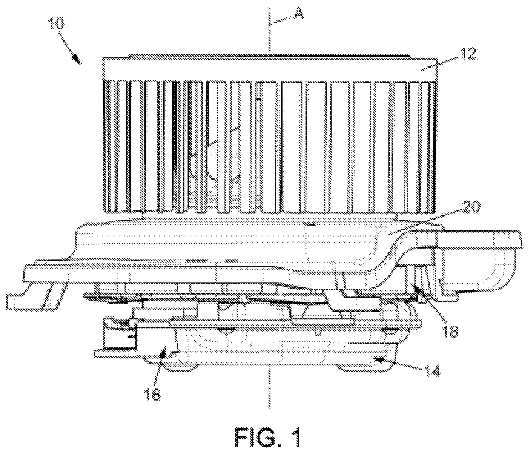 Patent US12448988 — Motor mount and fan for mixing air in a heating, ventilation and/or air-conditioning device of a motor vehicle — Figure 1