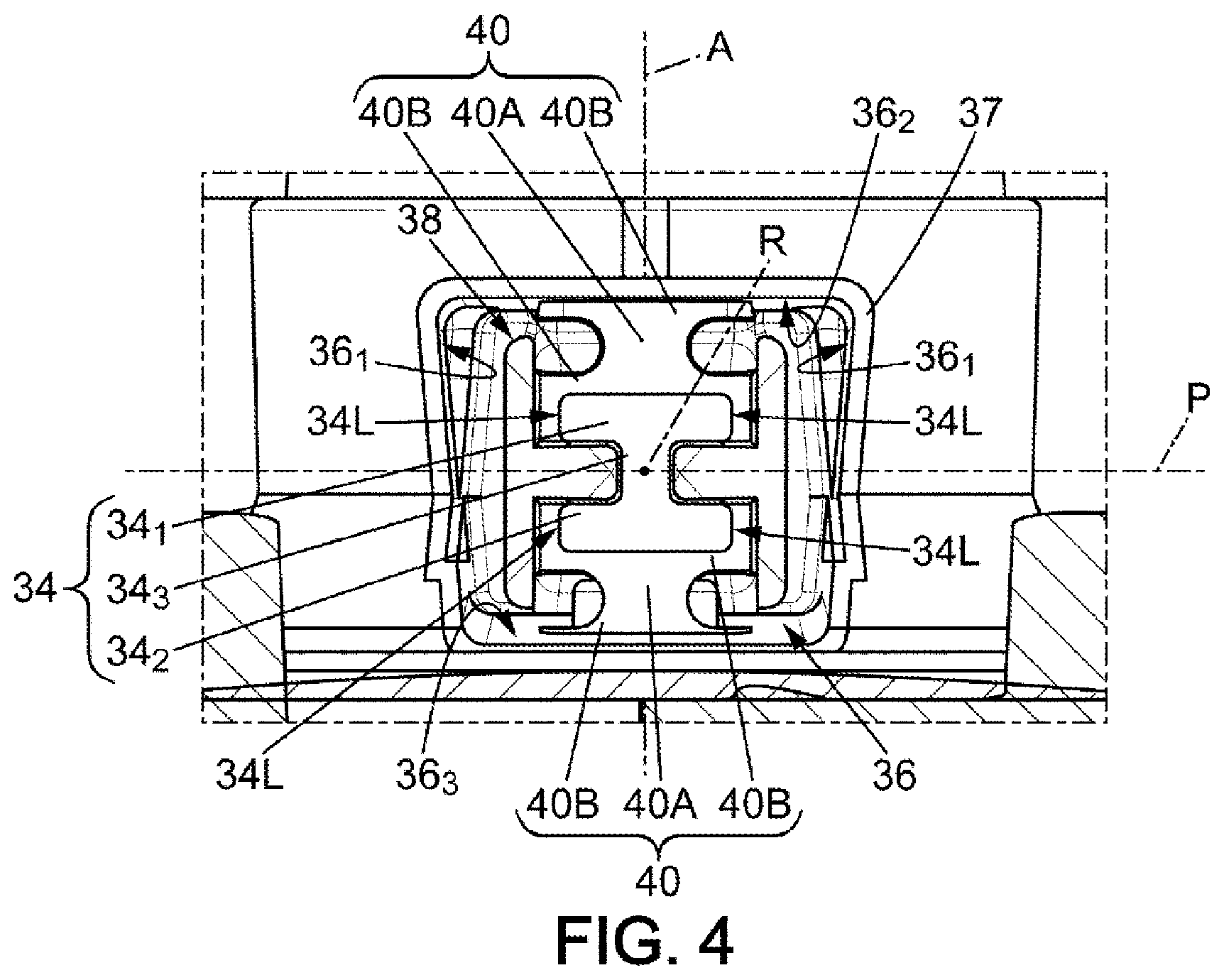 Patent US12448988 Figure 4 – Motor mount and fan for mixing air in a heating, ventilation and/or air-conditioning device of a motor vehicle