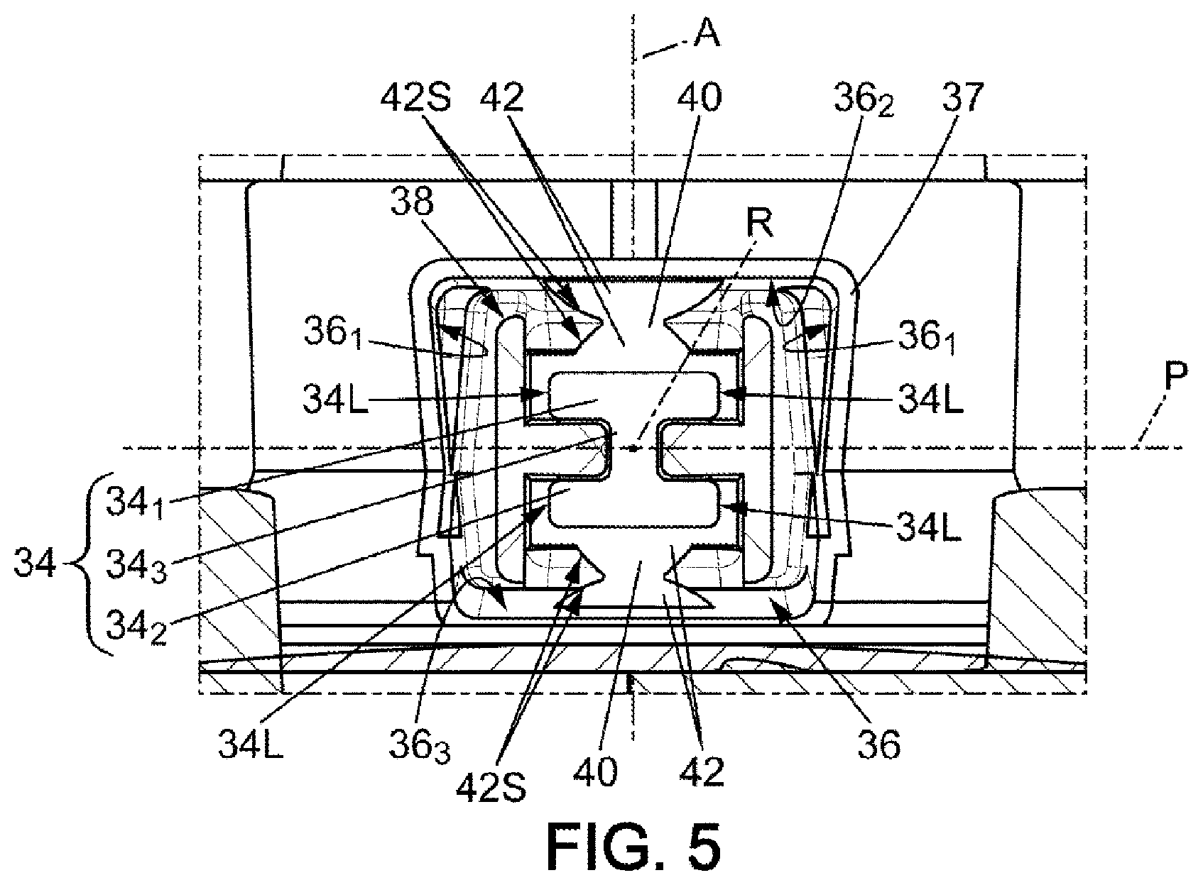 Patent US12448988 Figure 5 – Motor mount and fan for mixing air in a heating, ventilation and/or air-conditioning device of a motor vehicle