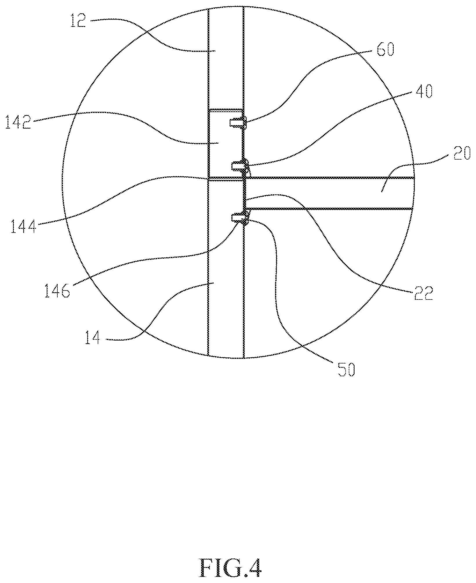 Patent US12448994 Figure 4 – Assembly structure for bed column and lateral bed rod