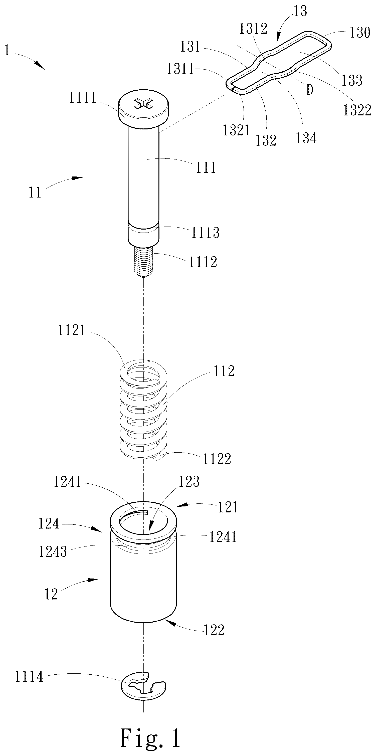 Patent US12448995 Figure 1 – Screw fixing structure for heat dissipation unit and heat dissipation unit using same