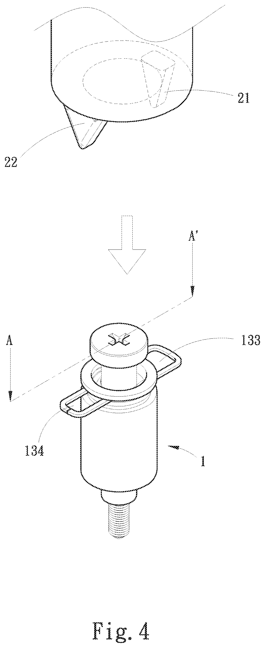 Patent US12448995 Figure 5 – Screw fixing structure for heat dissipation unit and heat dissipation unit using same