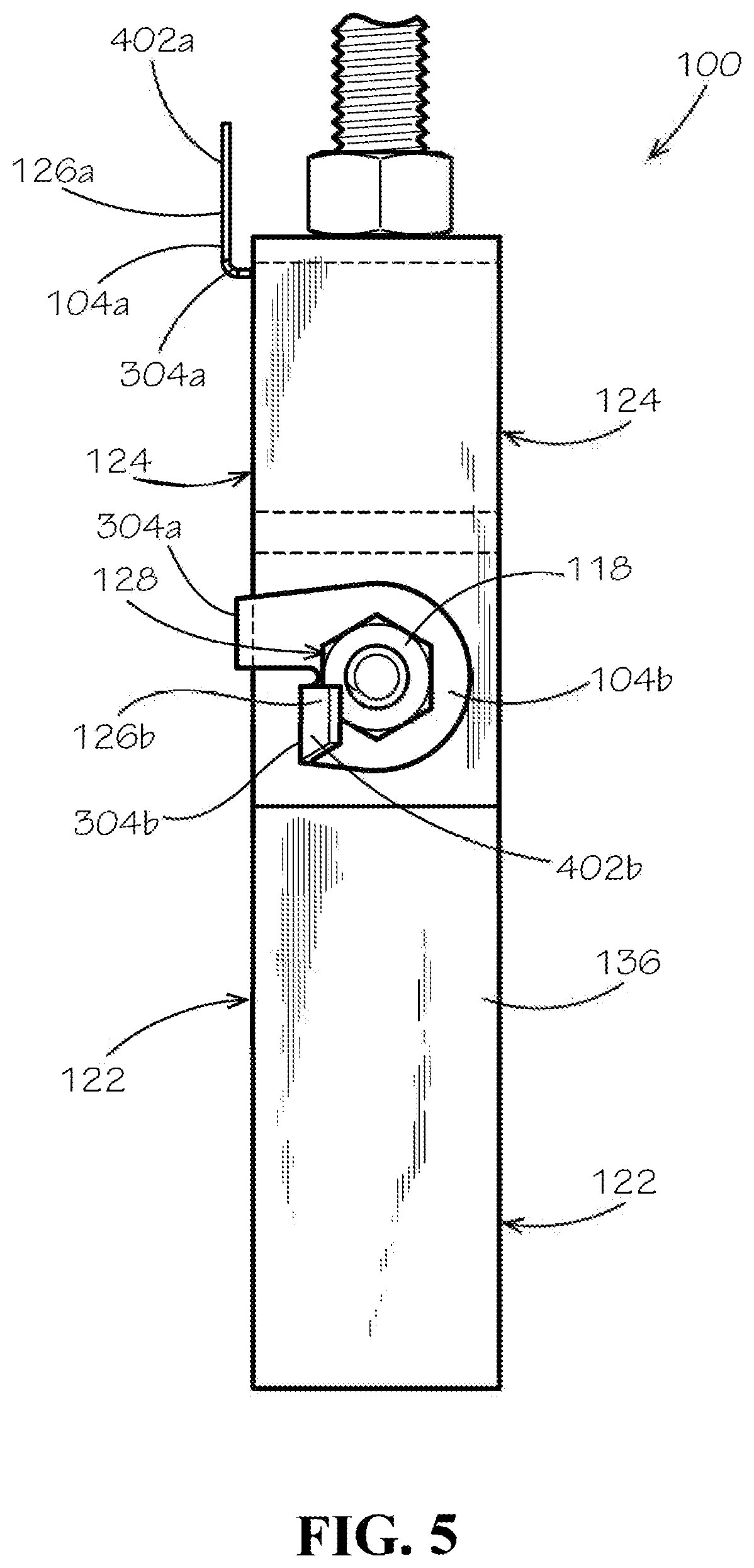 Patent US12448996 Figure 7 – Pipe hanger with lock tab washer