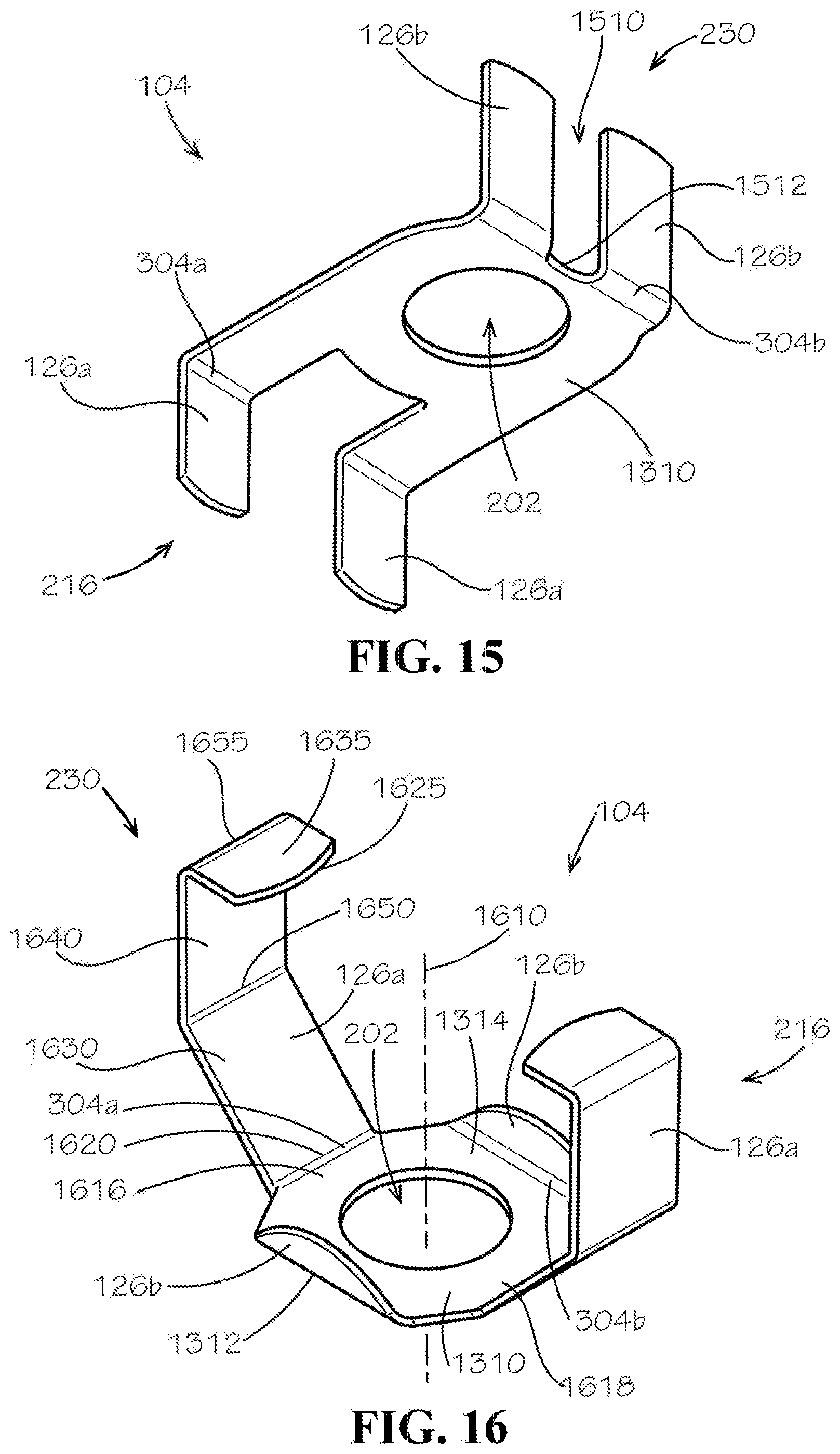 Patent US12448996 Figure 16 – Pipe hanger with lock tab washer