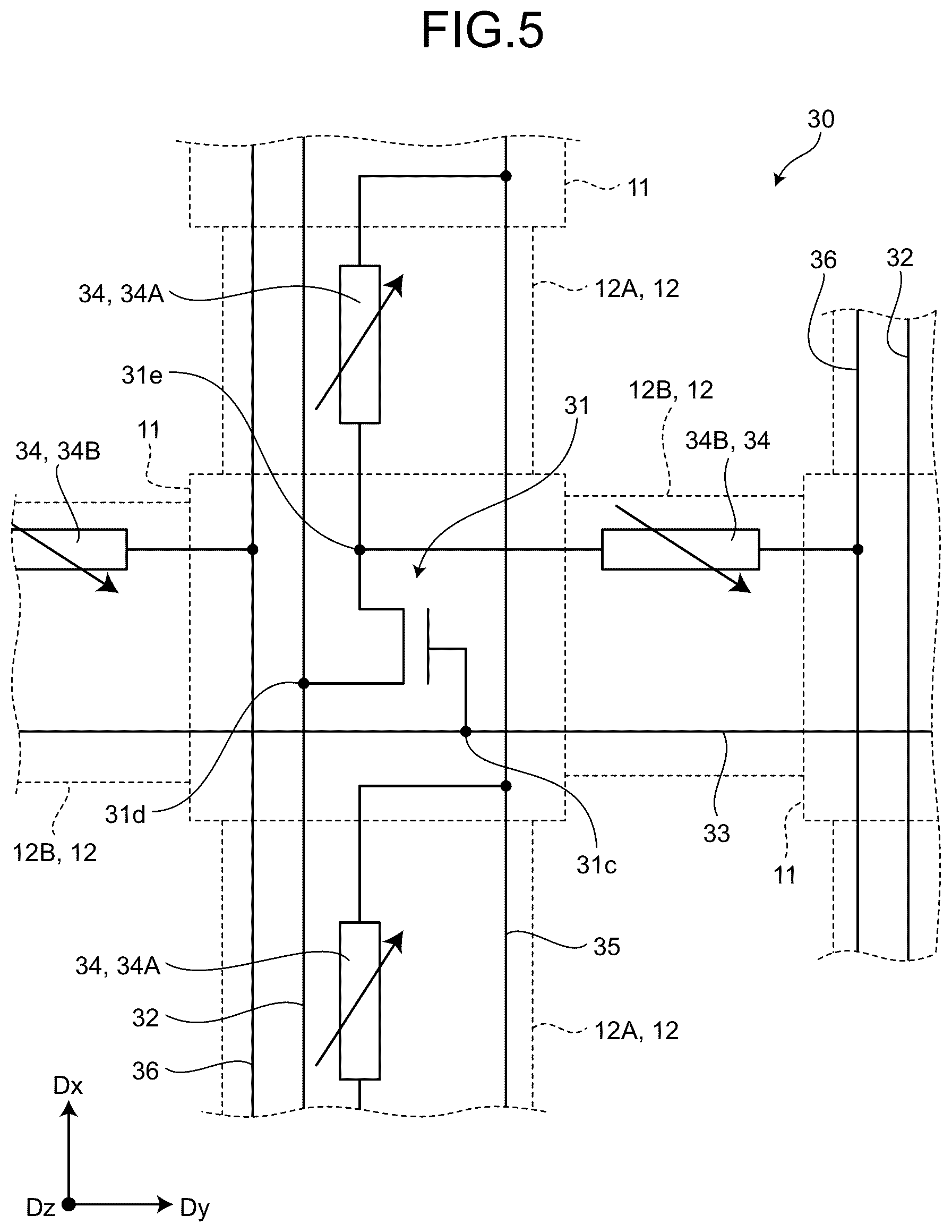 Patent US12453003 Figure 5 – Stretchable device