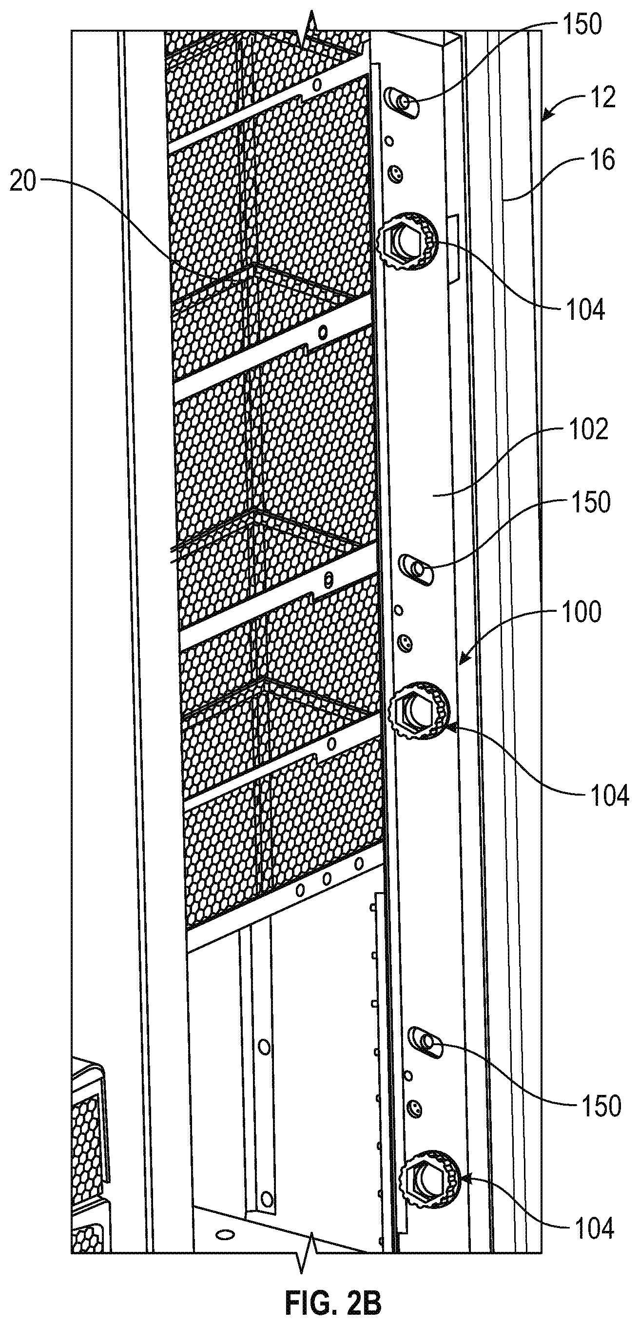 Patent US12453025 Figure 3 – Position lock for rack assembly