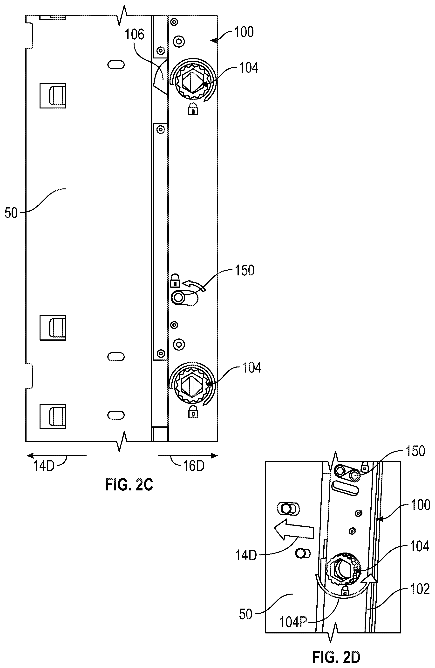 Patent US12453025 Figure 4 – Position lock for rack assembly