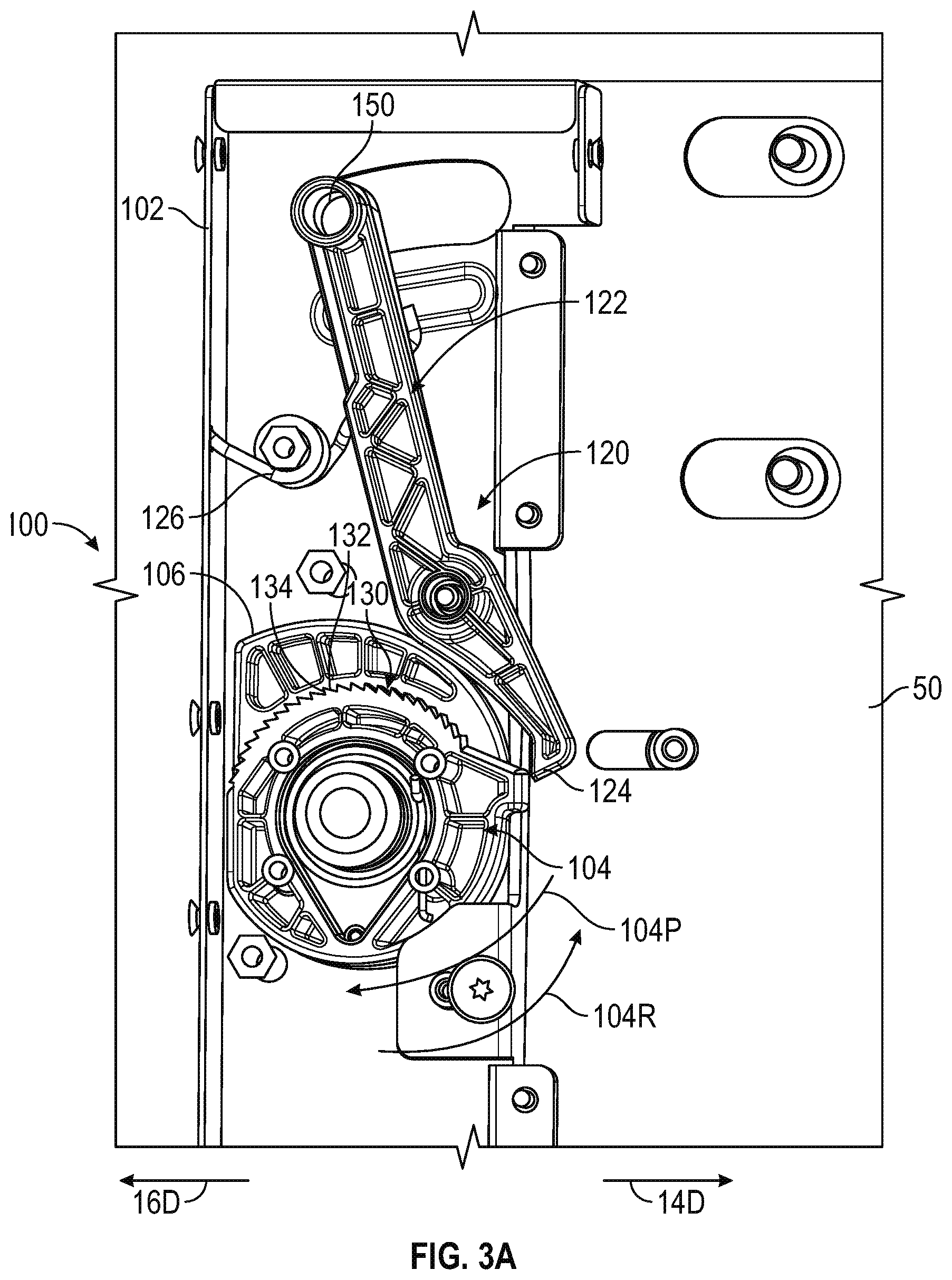 Patent US12453025 Figure 5 – Position lock for rack assembly