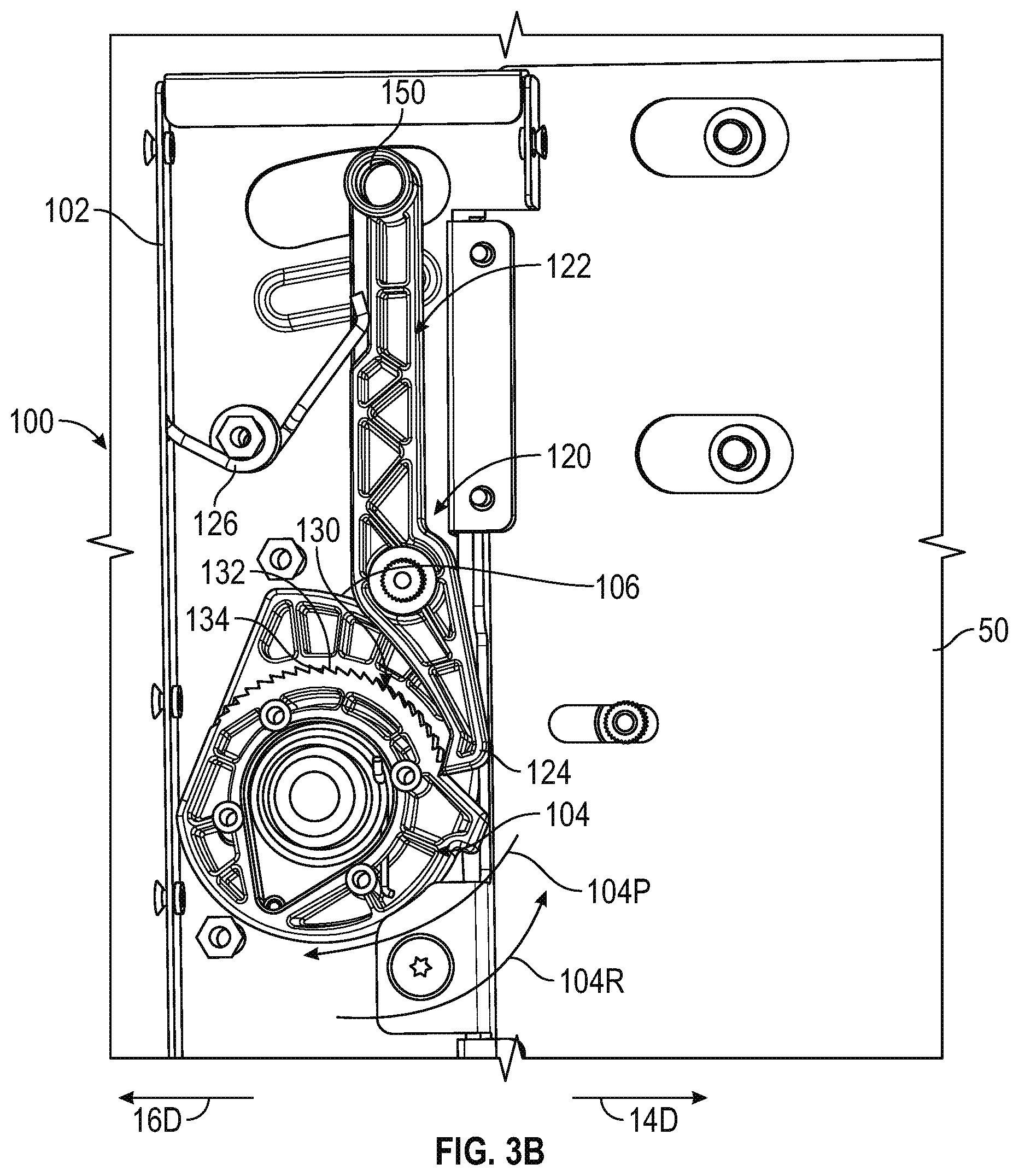Patent US12453025 Figure 6 – Position lock for rack assembly