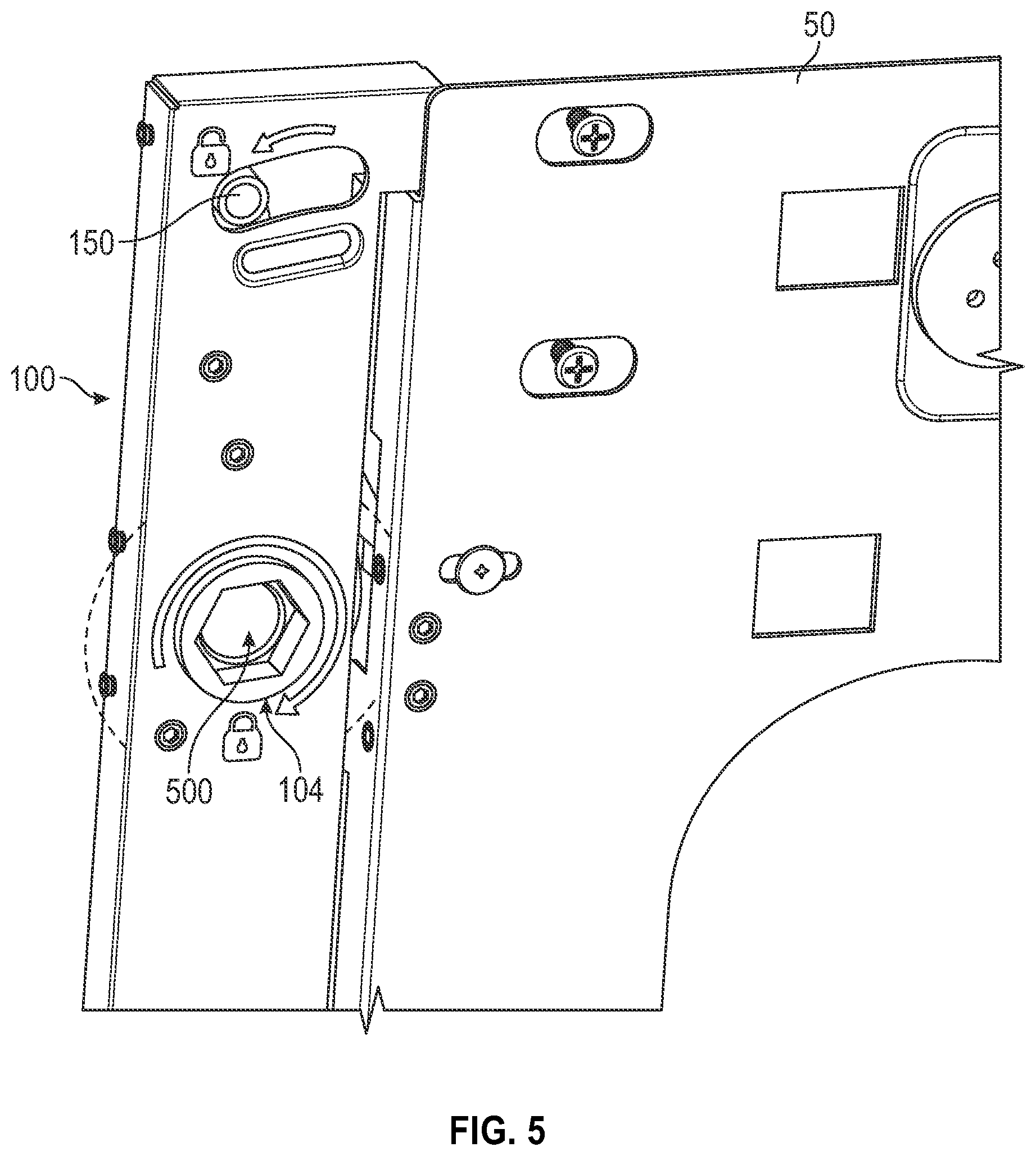 Patent US12453025 Figure 9 – Position lock for rack assembly