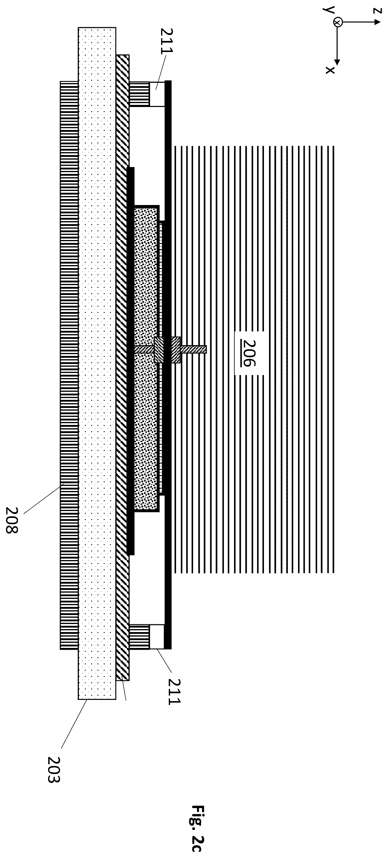 Patent US12453054 Figure 4 – Cooling assembly with strap element to diminish lateral movement of cooling mass during installation of the cooling mass