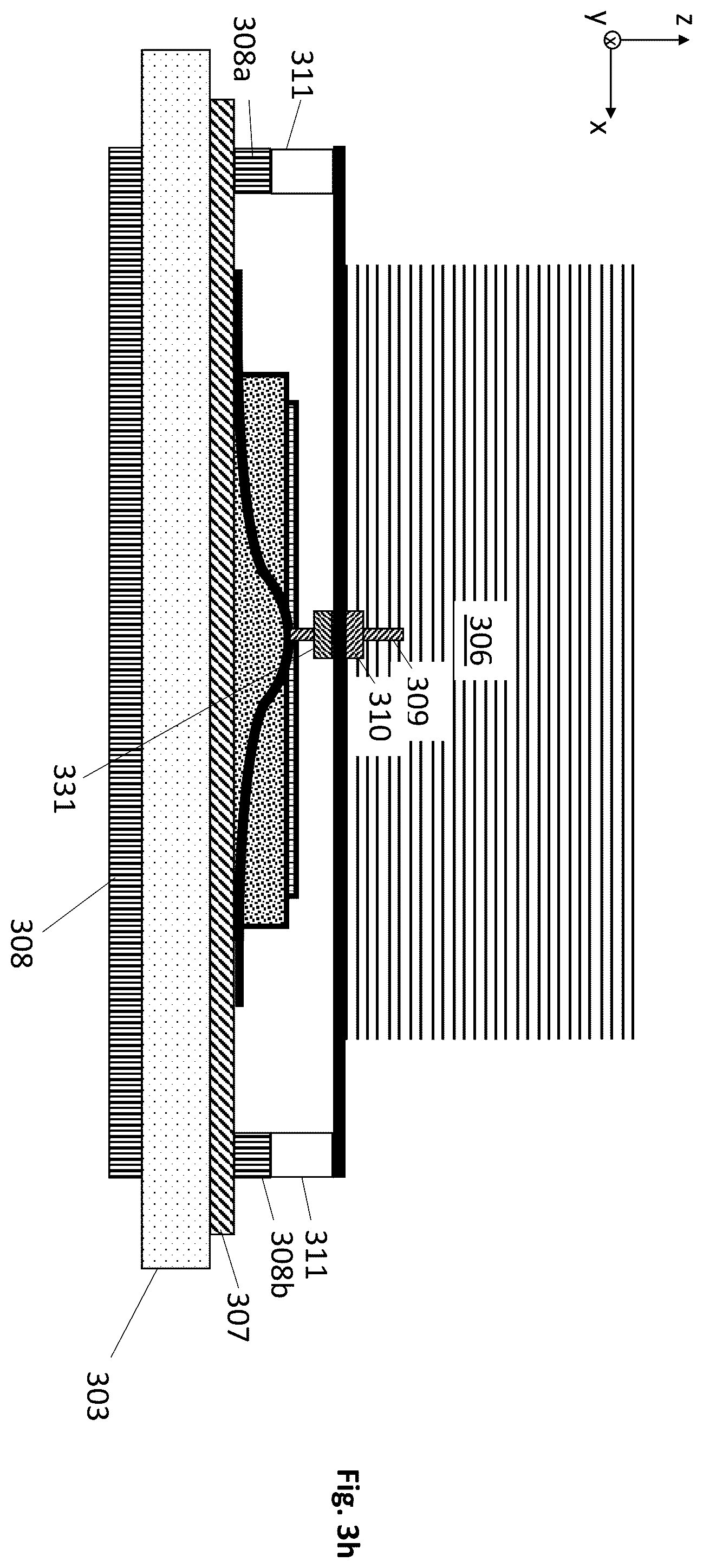 Patent US12453054 Figure 10 – Cooling assembly with strap element to diminish lateral movement of cooling mass during installation of the cooling mass