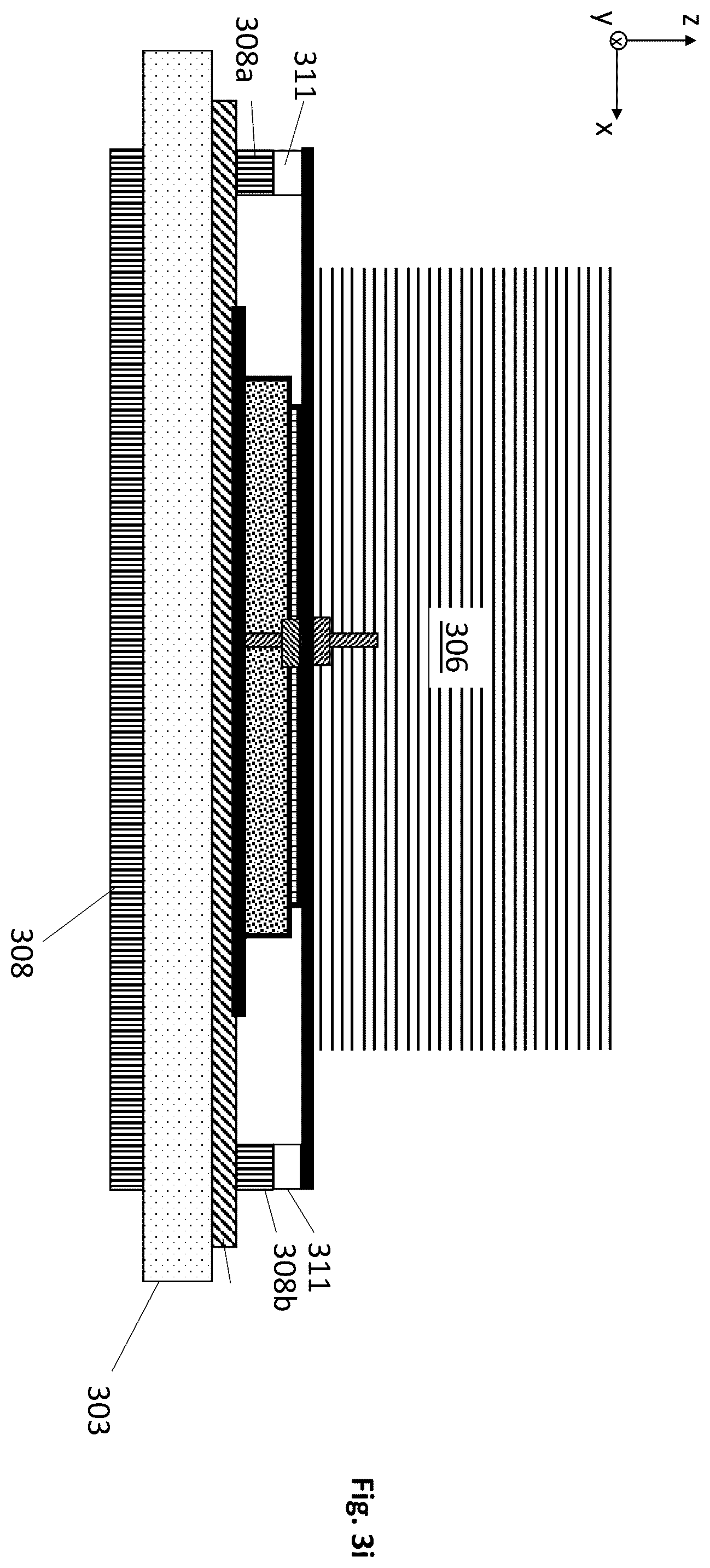 Patent US12453054 Figure 11 – Cooling assembly with strap element to diminish lateral movement of cooling mass during installation of the cooling mass