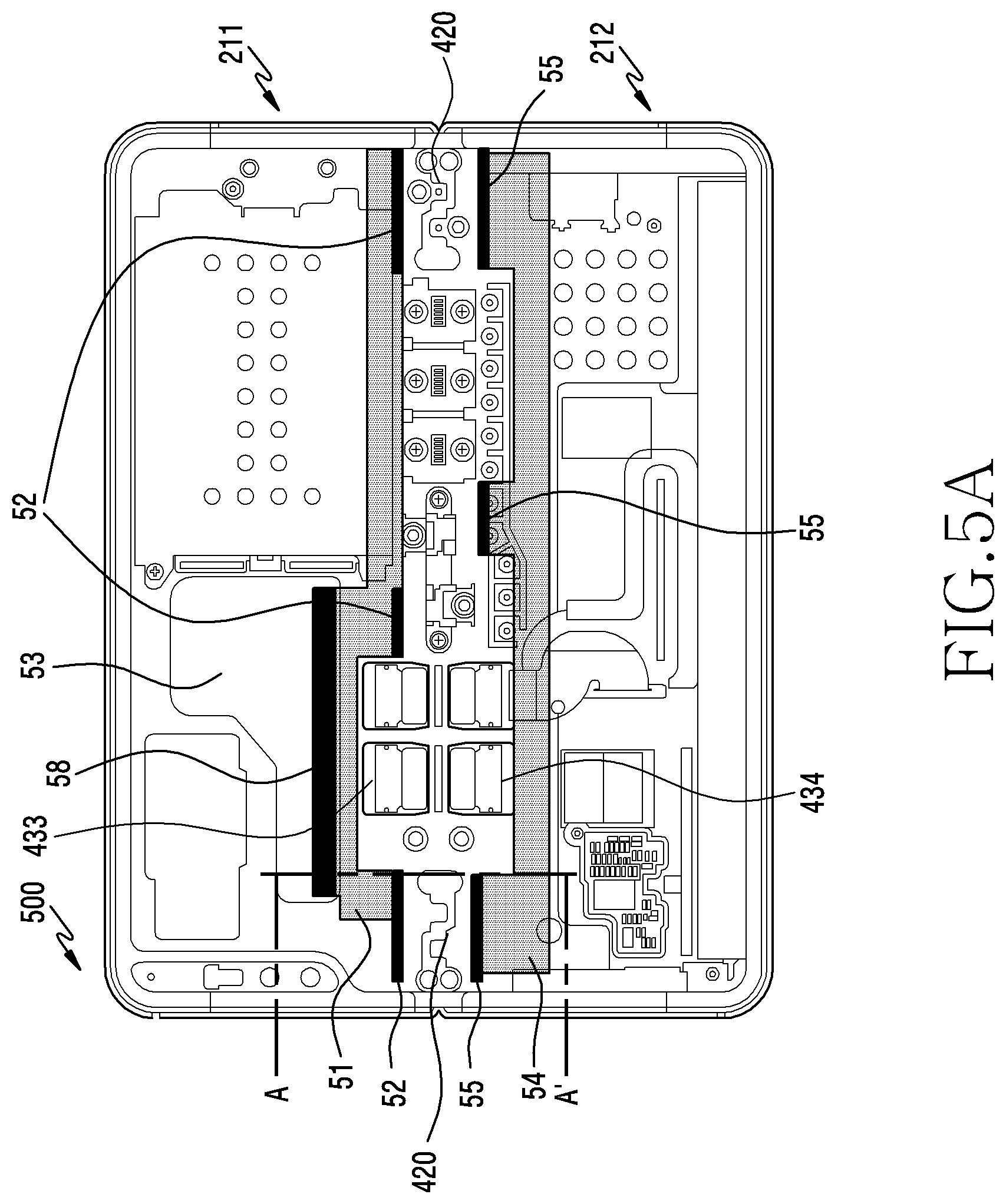 Patent US12453056 Figure 5 – Foldable electronic device comprising heat-dissipating structure