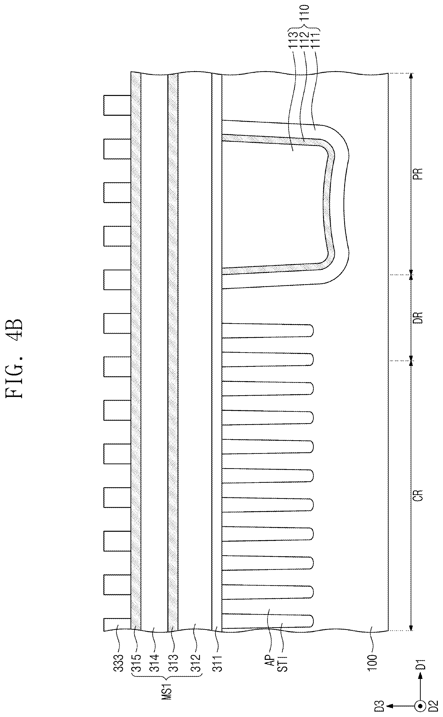 Patent US12453082 Figure 14 – Semiconductor device having a cell separation pattern in contact with the bit line contact