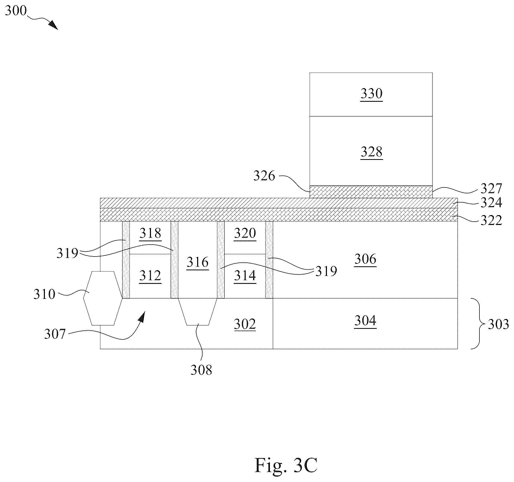 Patent US12453168 Figure 5 – Semiconductor device with short-resistant capacitor plate
