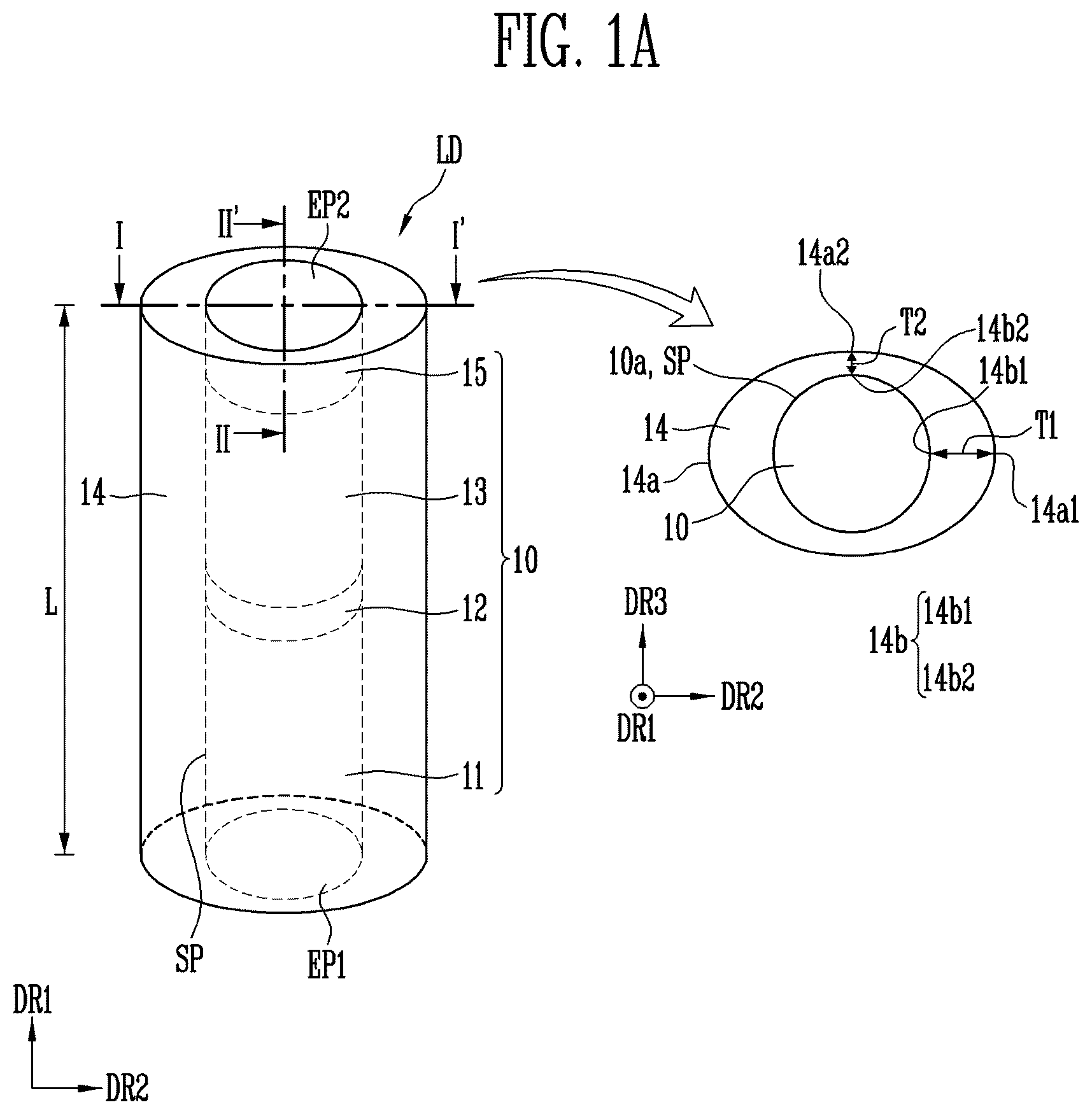 Patent US12453217 Figure 1 – Light-emitting element, manufacturing method therefor, and display device having light-emitting element