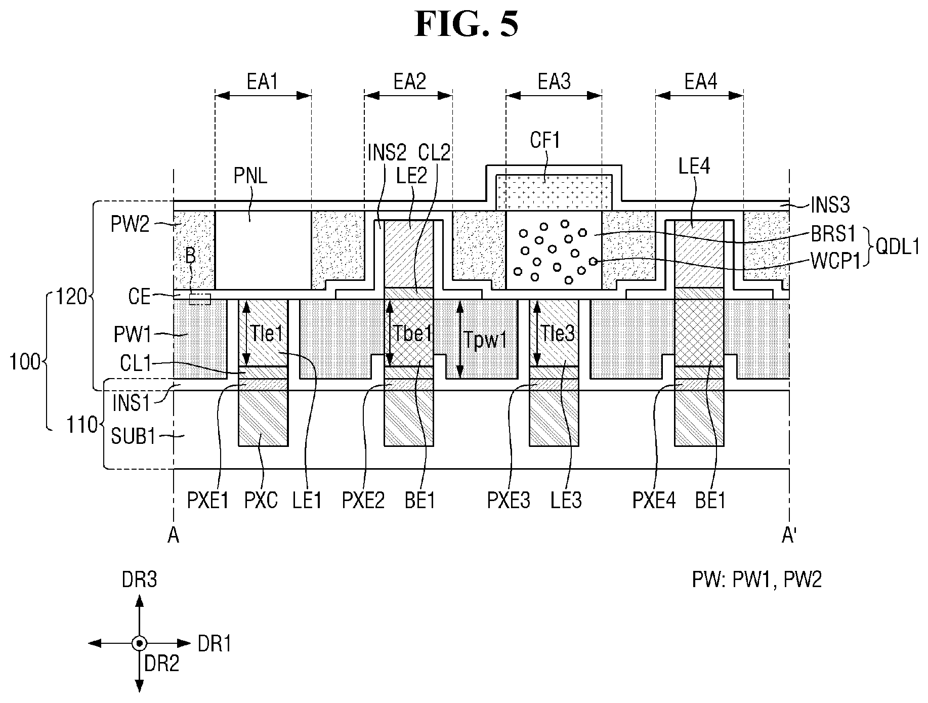 Patent US12453229 Figure 5 – Display device and method of fabricating the same