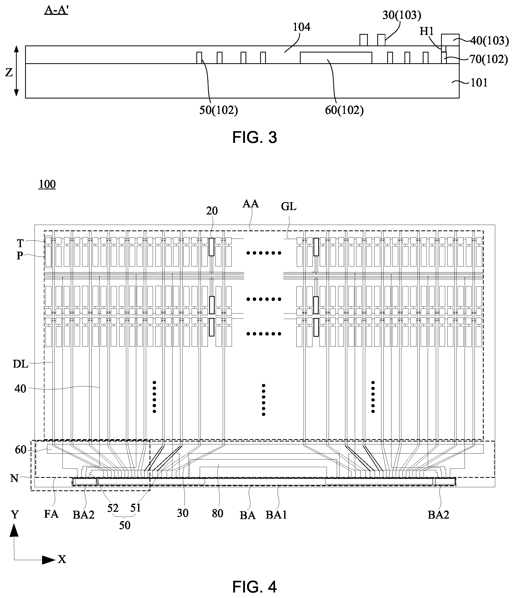 Patent US12453258 Figure 2 – Display panel having a fan-out region and display device