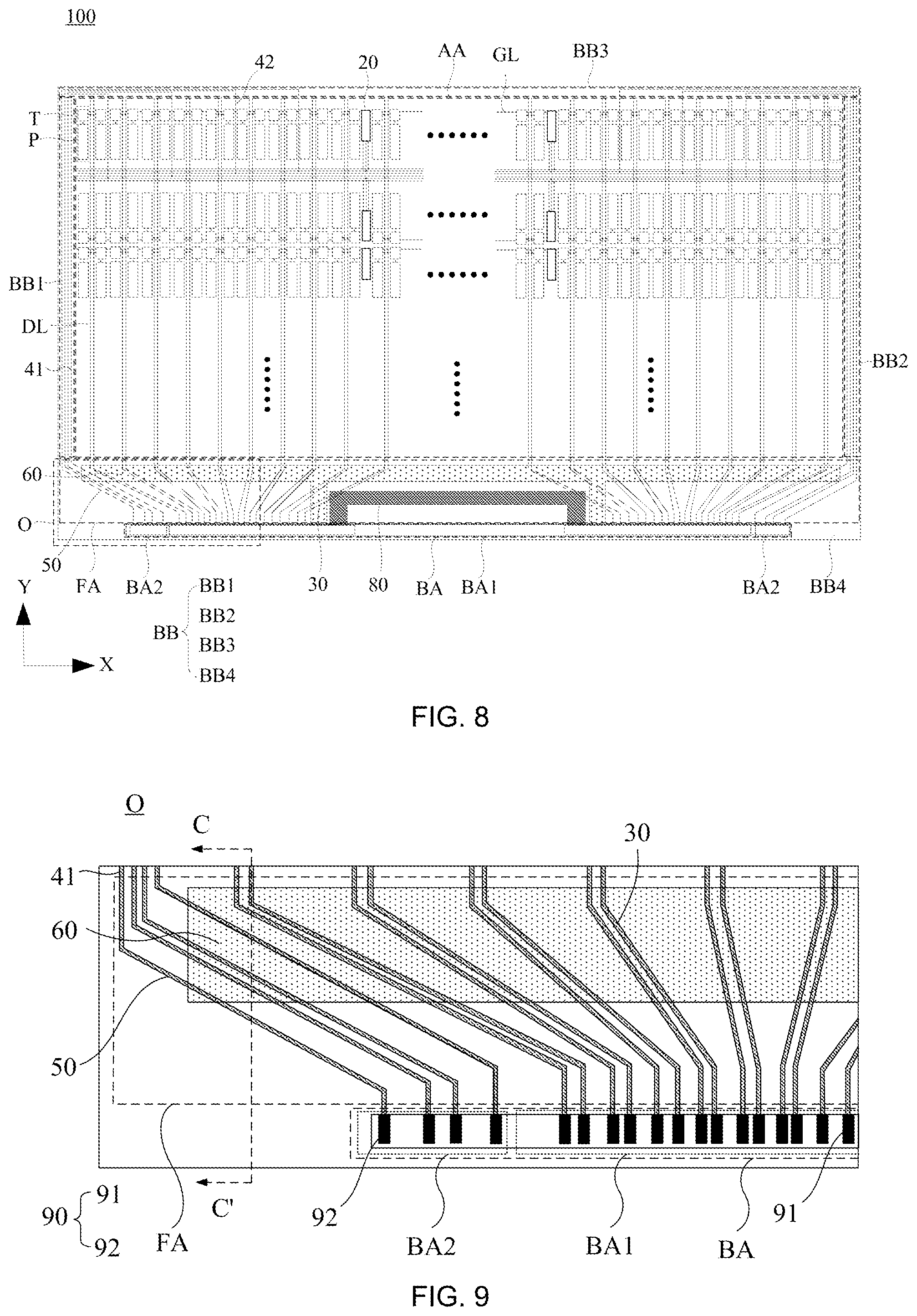 Patent US12453258 Figure 4 – Display panel having a fan-out region and display device