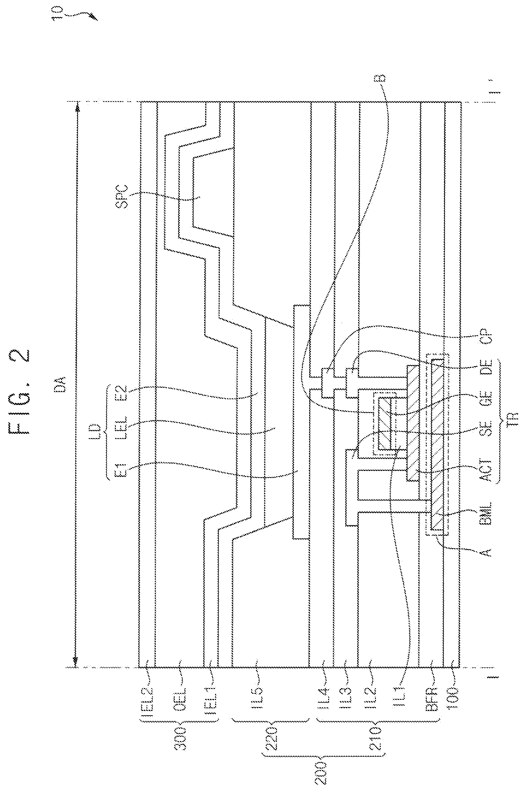 Patent US12453264 Figure 2 – Display device and method of manufacturing the same