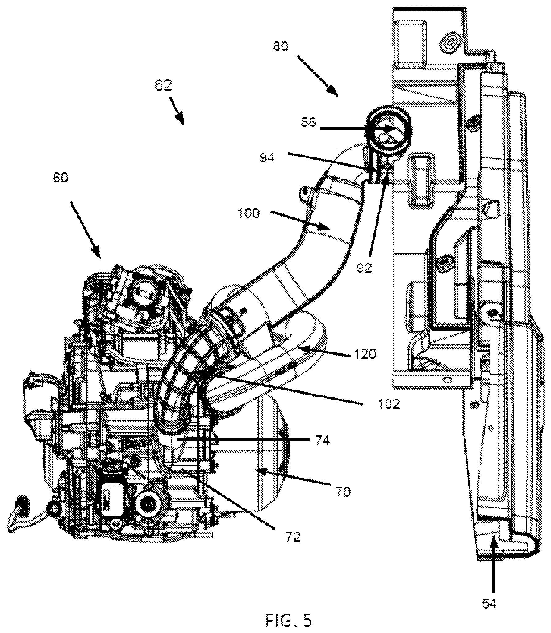 Patent US12455002 Figure 5 – Air intake assembly and vehicle having air intake assembly