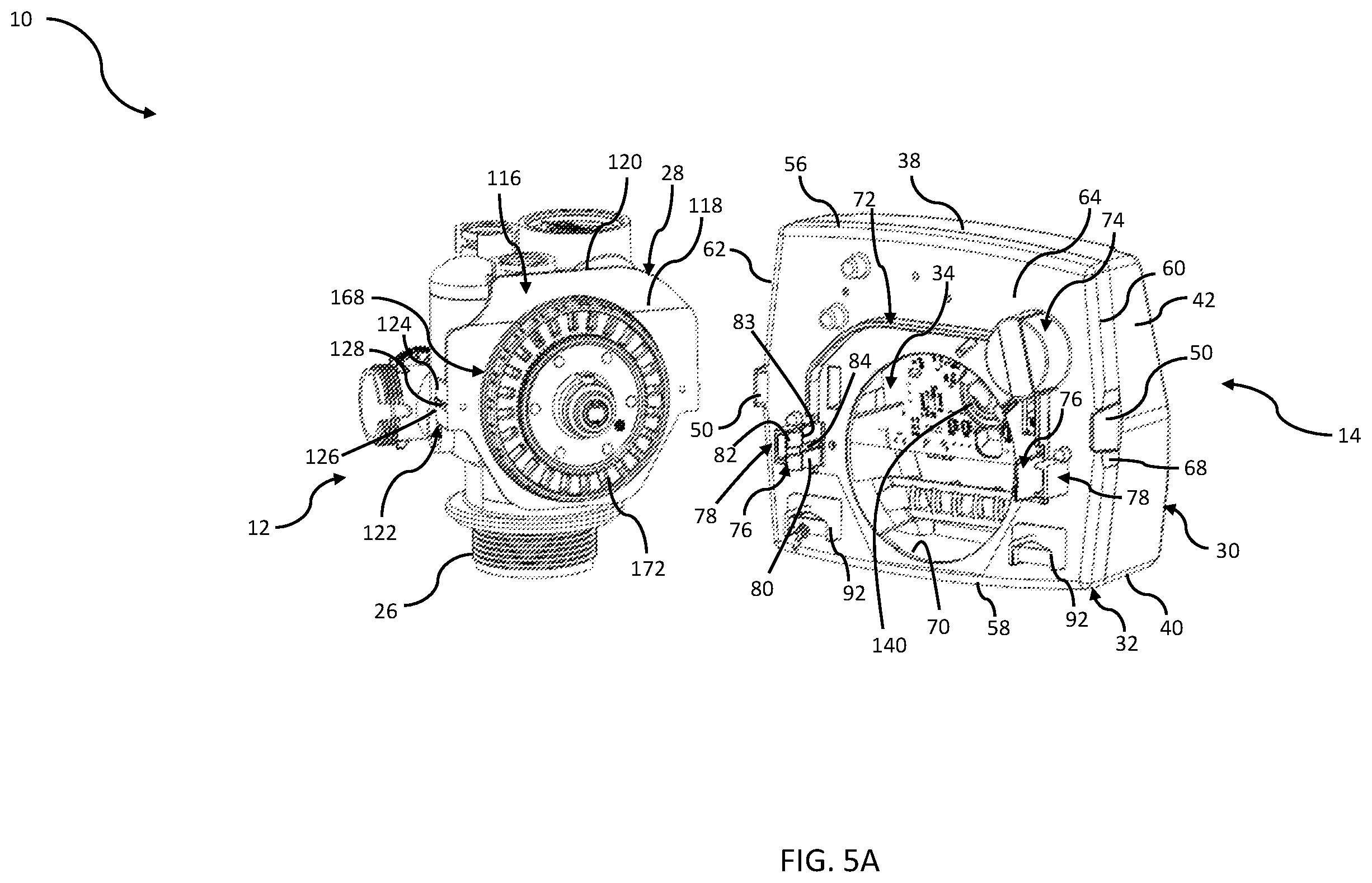 Patent US12455015 Figure 5 – Water treatment controller housing with backplate mount