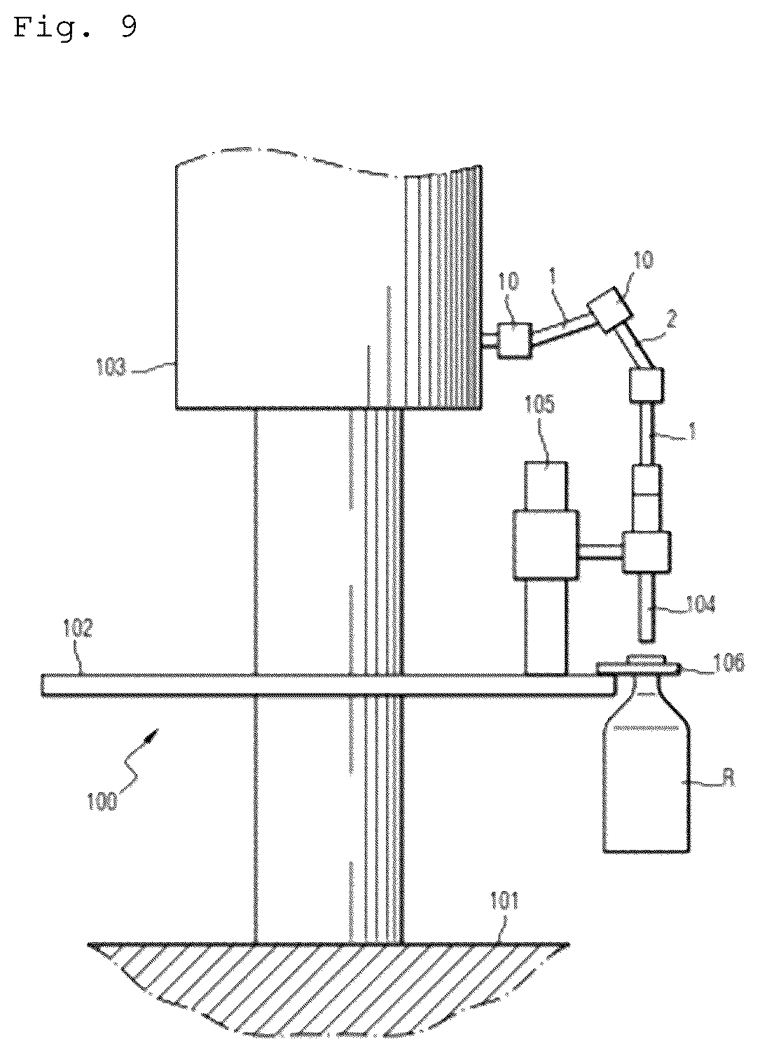 Patent US12455029 Figure 5 – Pipe and container treatment facility comprising such a pipe