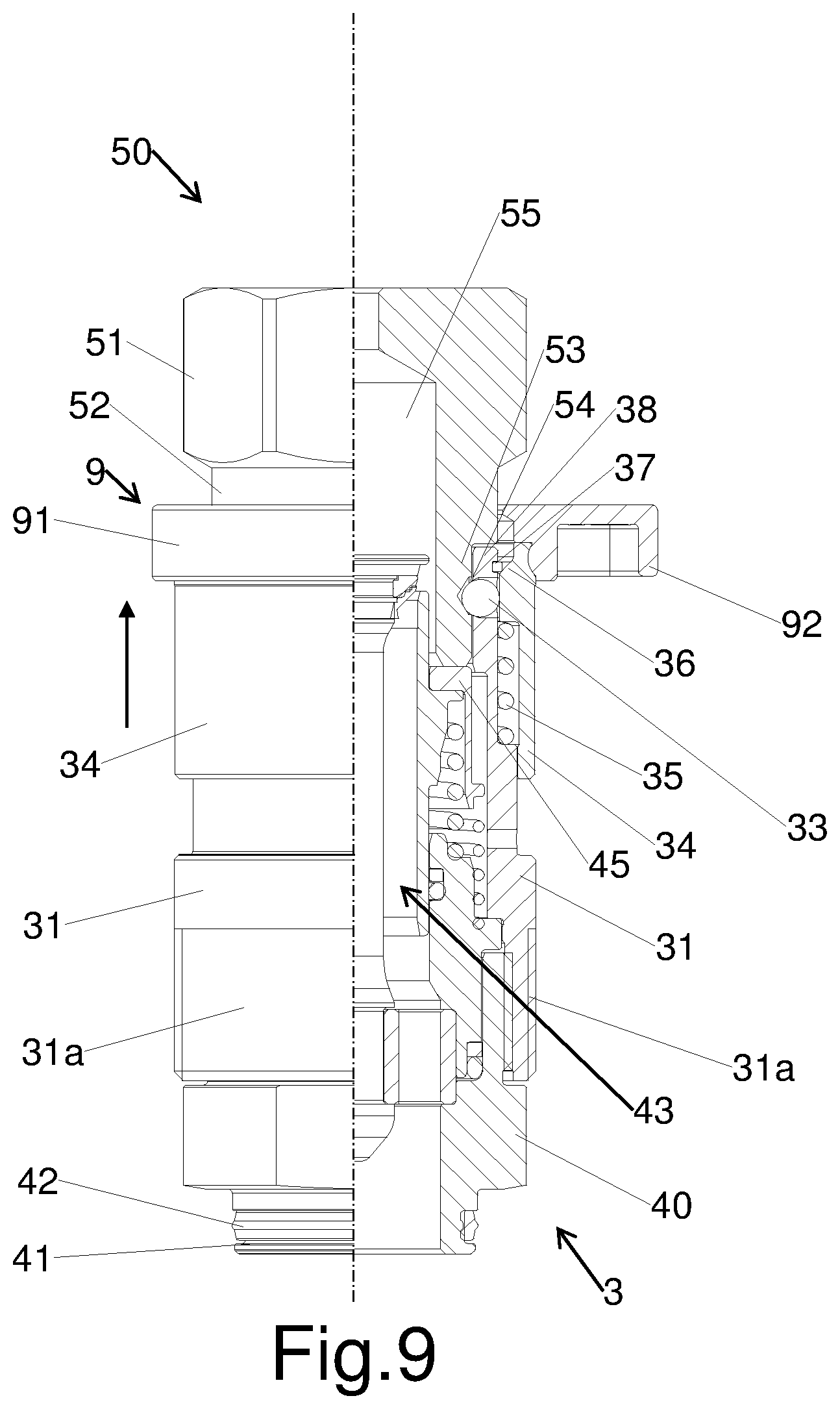 Patent US12455033 Figure 4 – Connector for hydraulic lines, multi-connector device for this connector and tool for mounting and/or dismounting the connector
