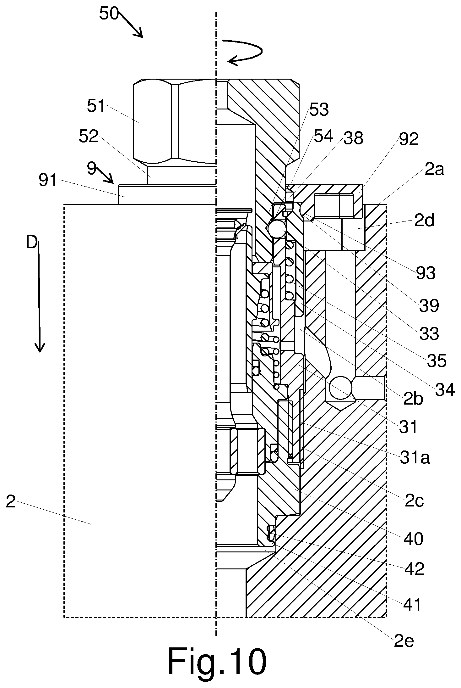 Patent US12455033 Figure 5 – Connector for hydraulic lines, multi-connector device for this connector and tool for mounting and/or dismounting the connector