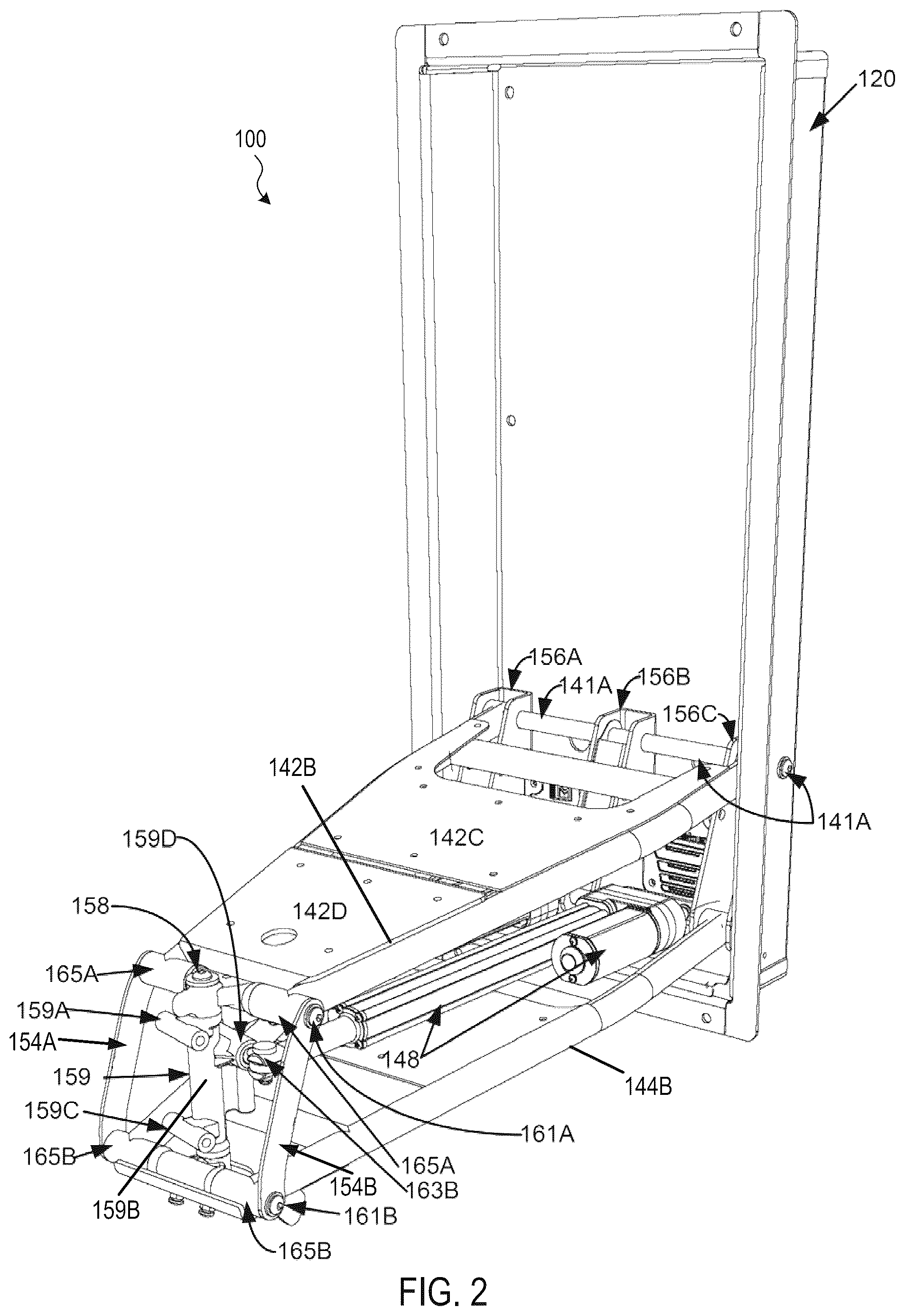 Patent US12455041 Figure 2 – Display mount assembly