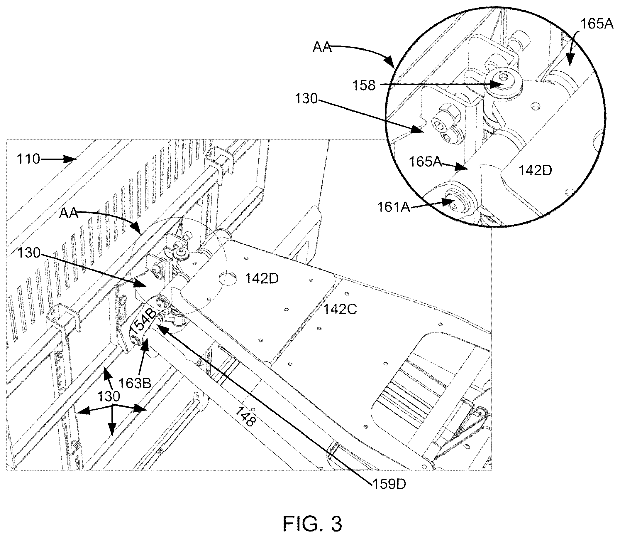 Patent US12455041 Figure 3 – Display mount assembly