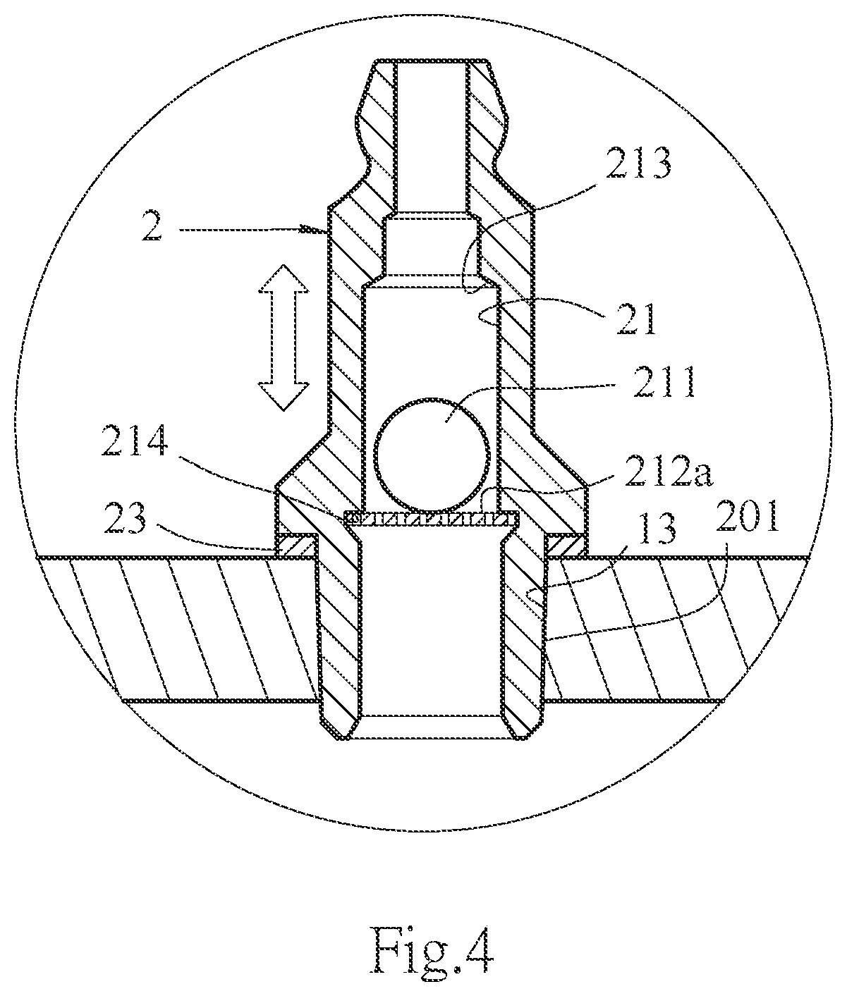 Patent US12455042 Figure 4 – Connector of grease gun