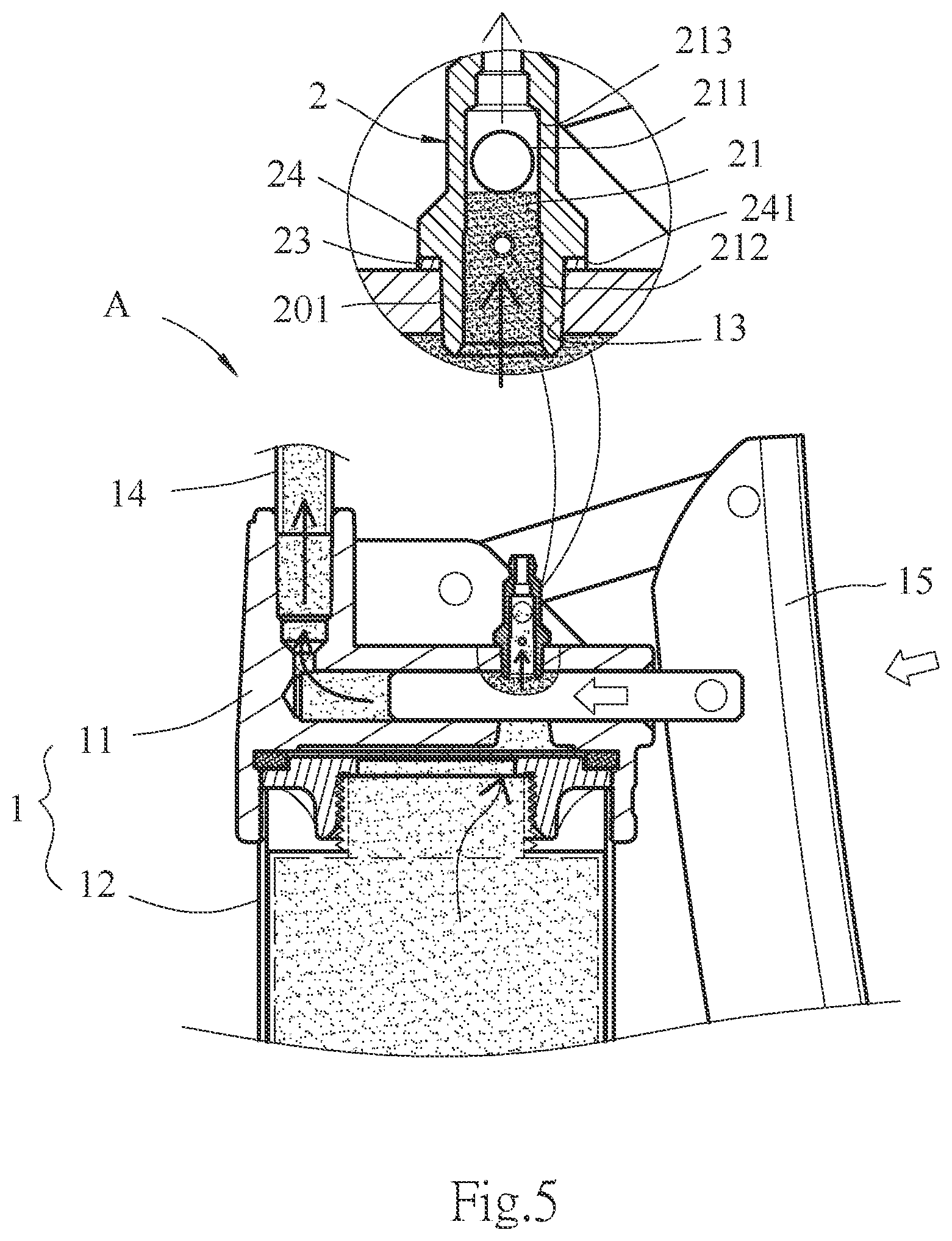 Patent US12455042 Figure 5 – Connector of grease gun