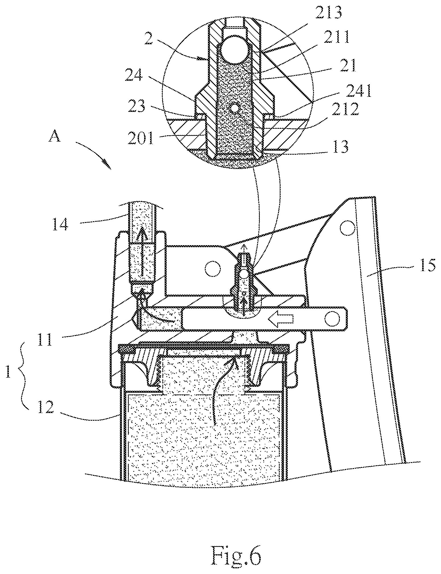 Patent US12455042 Figure 6 – Connector of grease gun