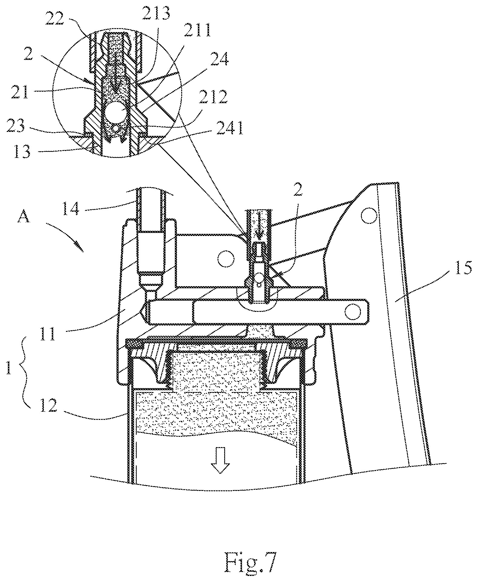 Patent US12455042 Figure 7 – Connector of grease gun