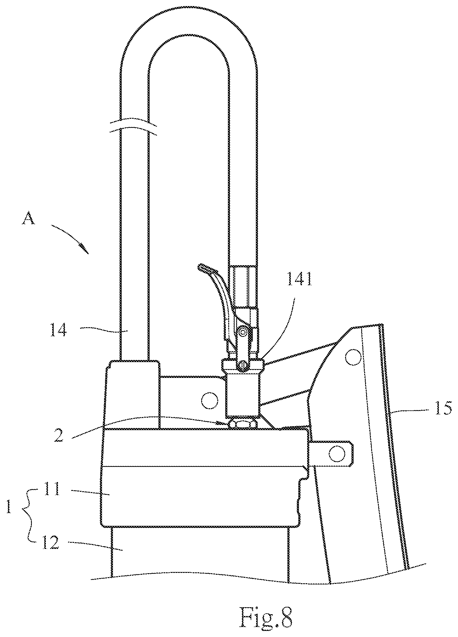 Patent US12455042 Figure 8 – Connector of grease gun