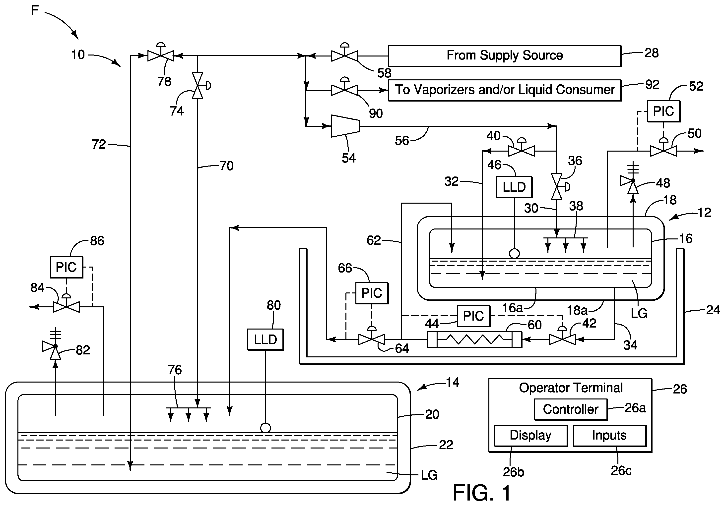 Patent US12455047 Figure 1 – Cryogenic storage system