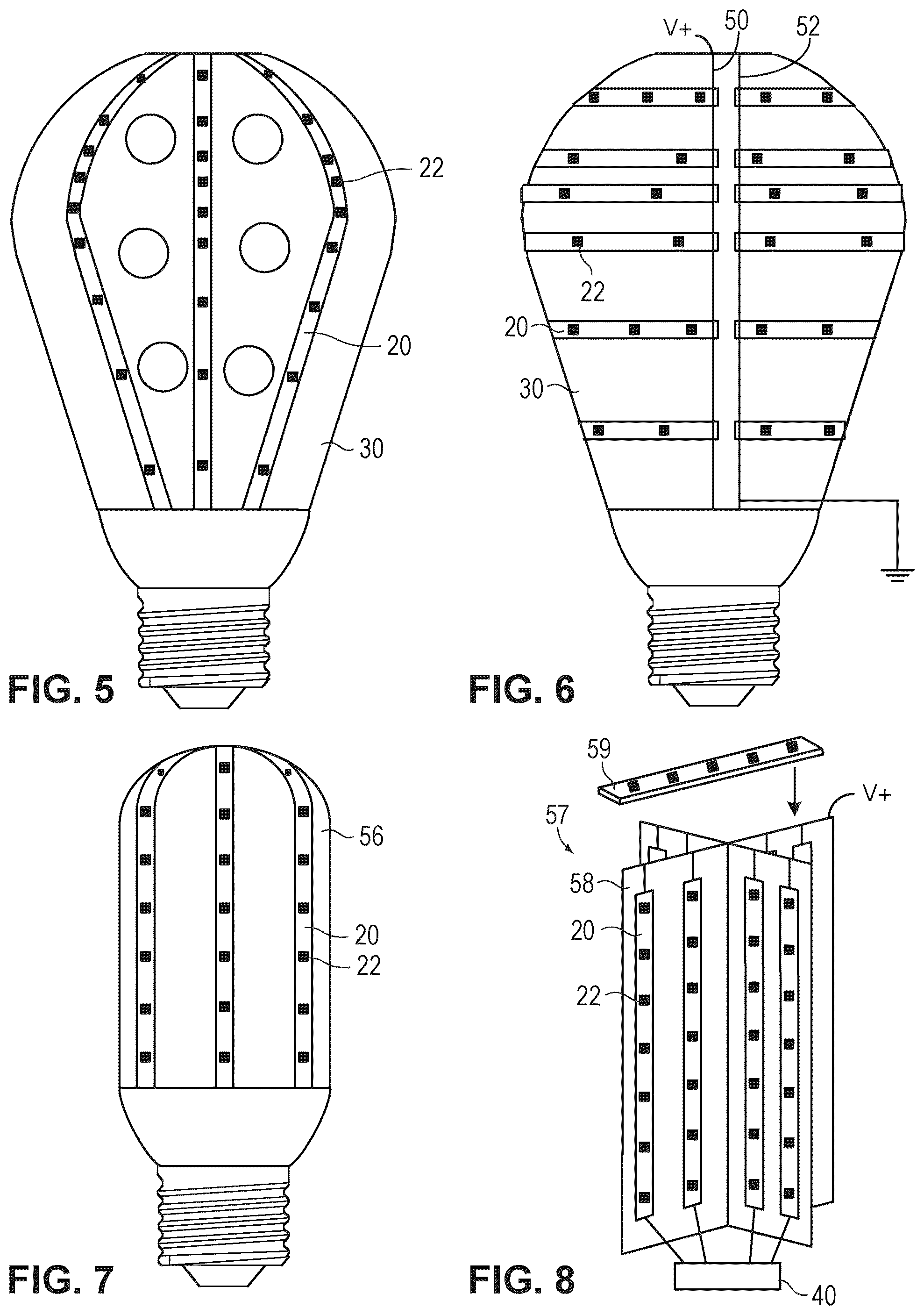 Patent US12455049 Figure 2 – Solid state lamp using light emitting strips