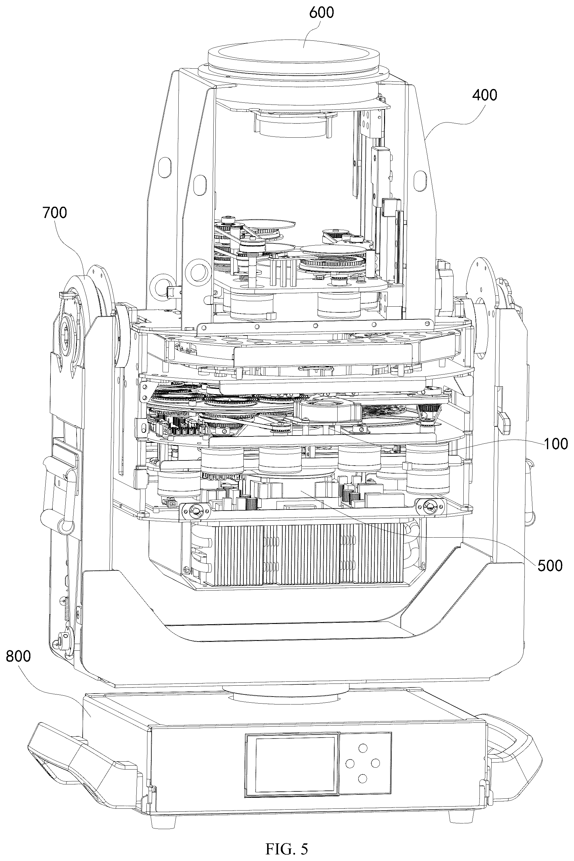 Patent US12455063 Figure 5 – Light shading element and stage light fixture having same