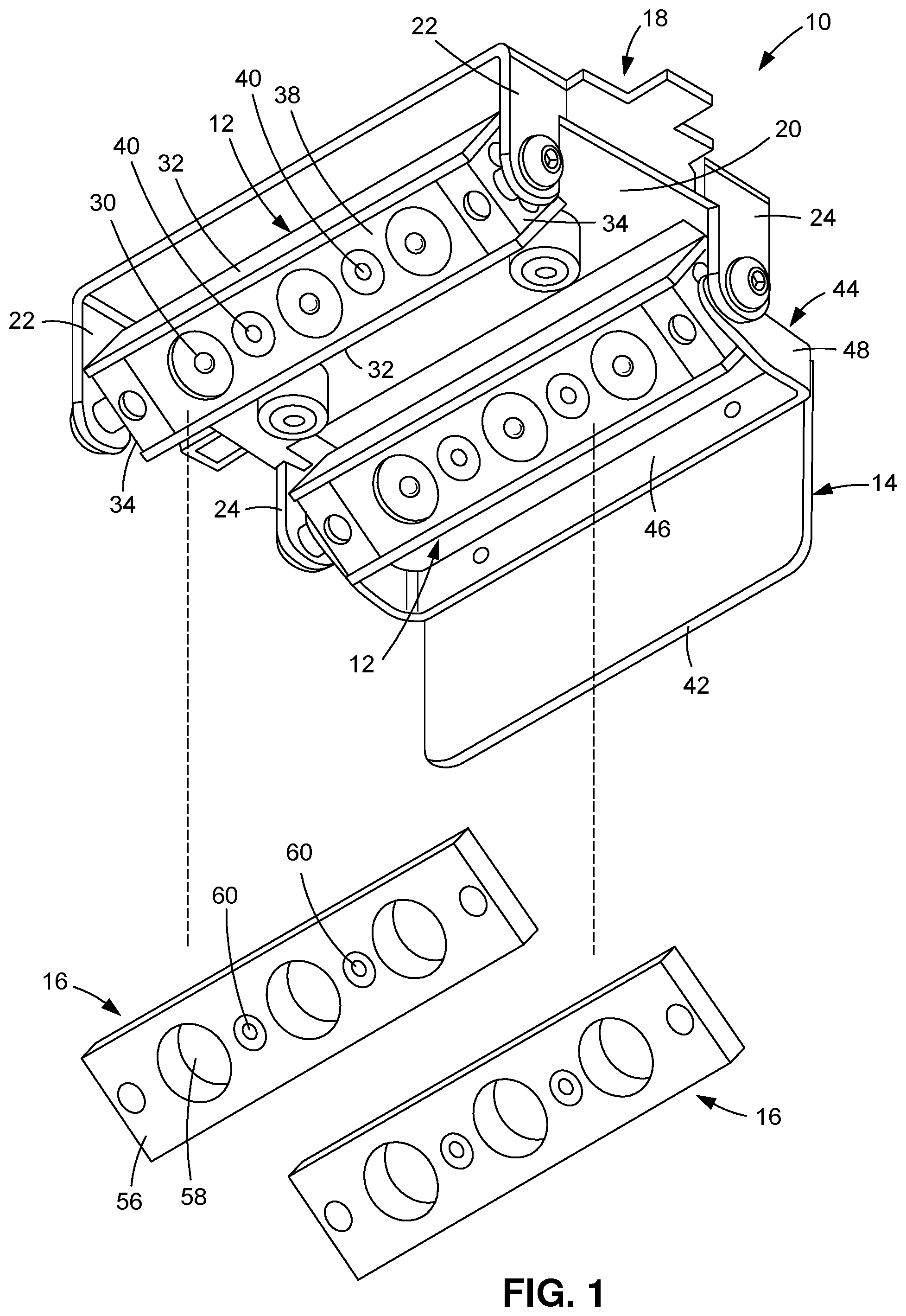 Patent US12455064 Figure 1 – Lighting device with selectively adjustable illuminated height/width ratio