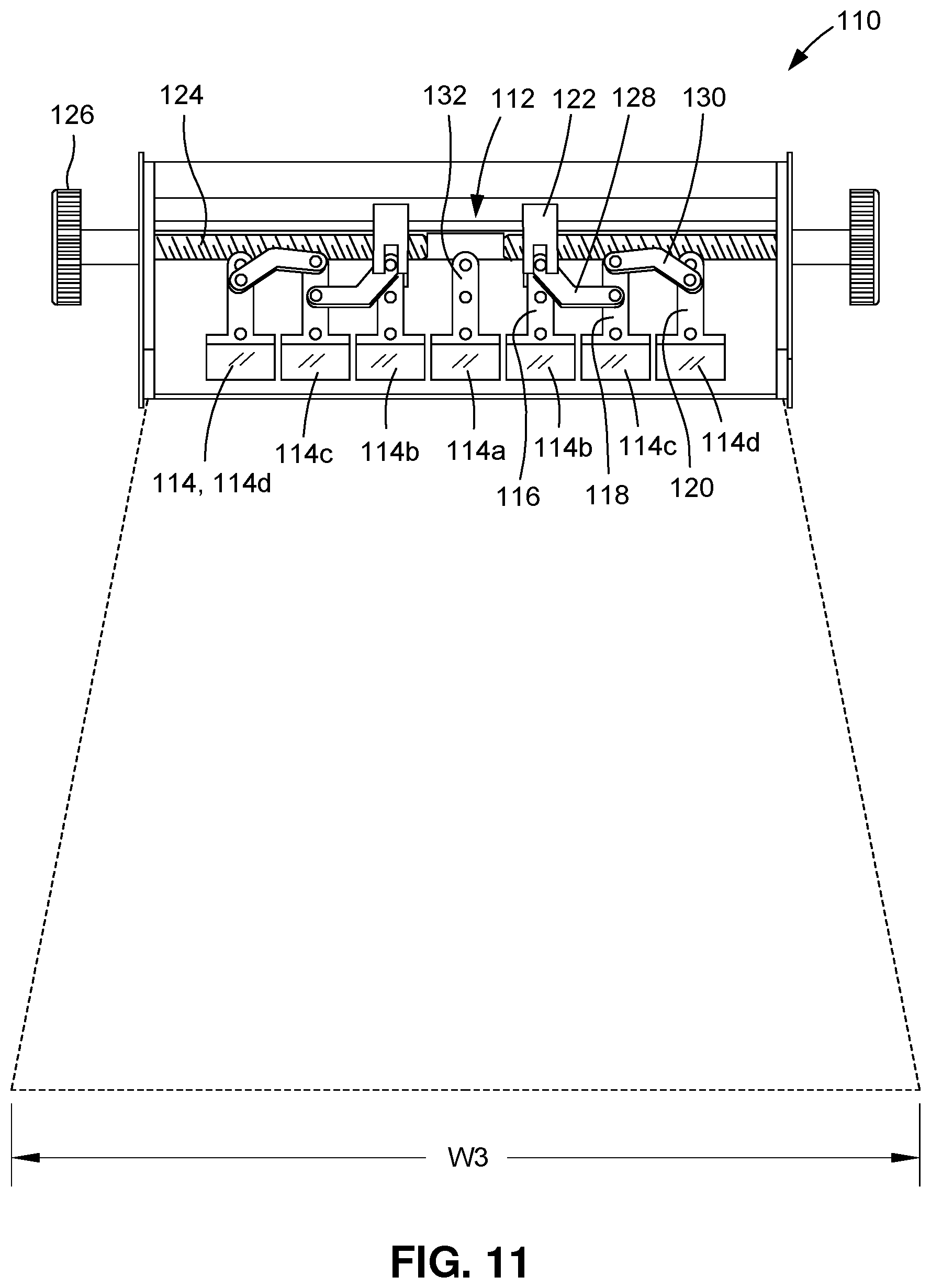Patent US12455064 Figure 8 – Lighting device with selectively adjustable illuminated height/width ratio