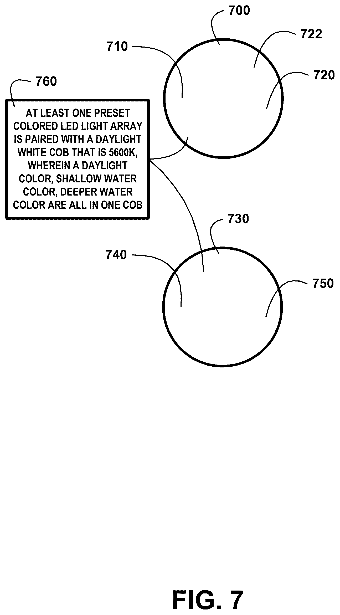 Patent US12455067 Figure 7 – Underwater video light system